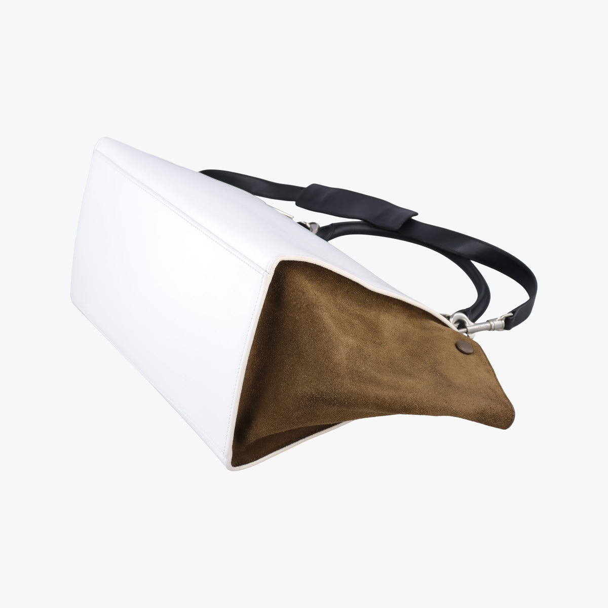 Vintage Celine Trapeze Black × White × Brown Suede × leather  shoulderbag | stylenewstar