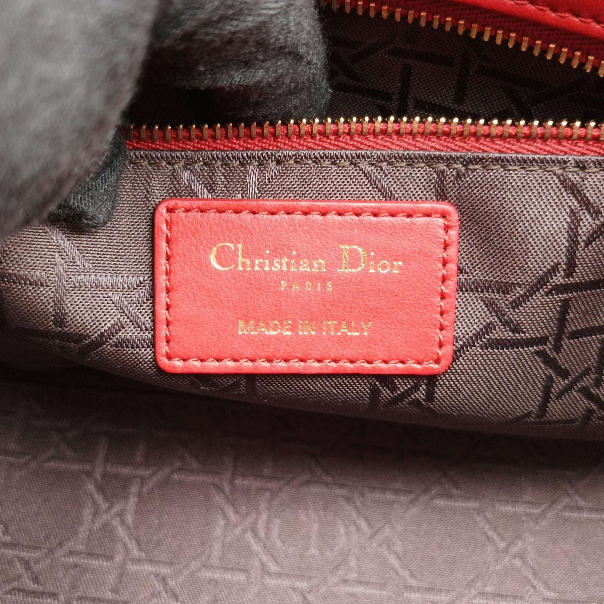 Vintage Christian Dior Lady Dior Red lambskin  shoulderbag | stylenewstar