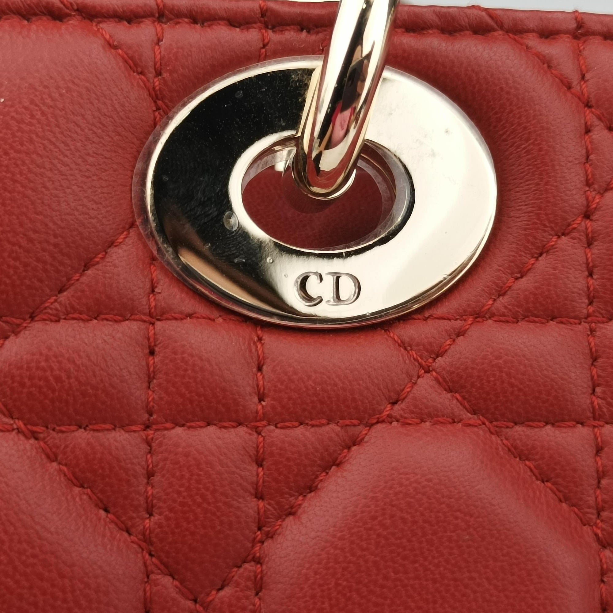 Vintage Christian Dior Lady Dior Red lambskin  shoulderbag | stylenewstar