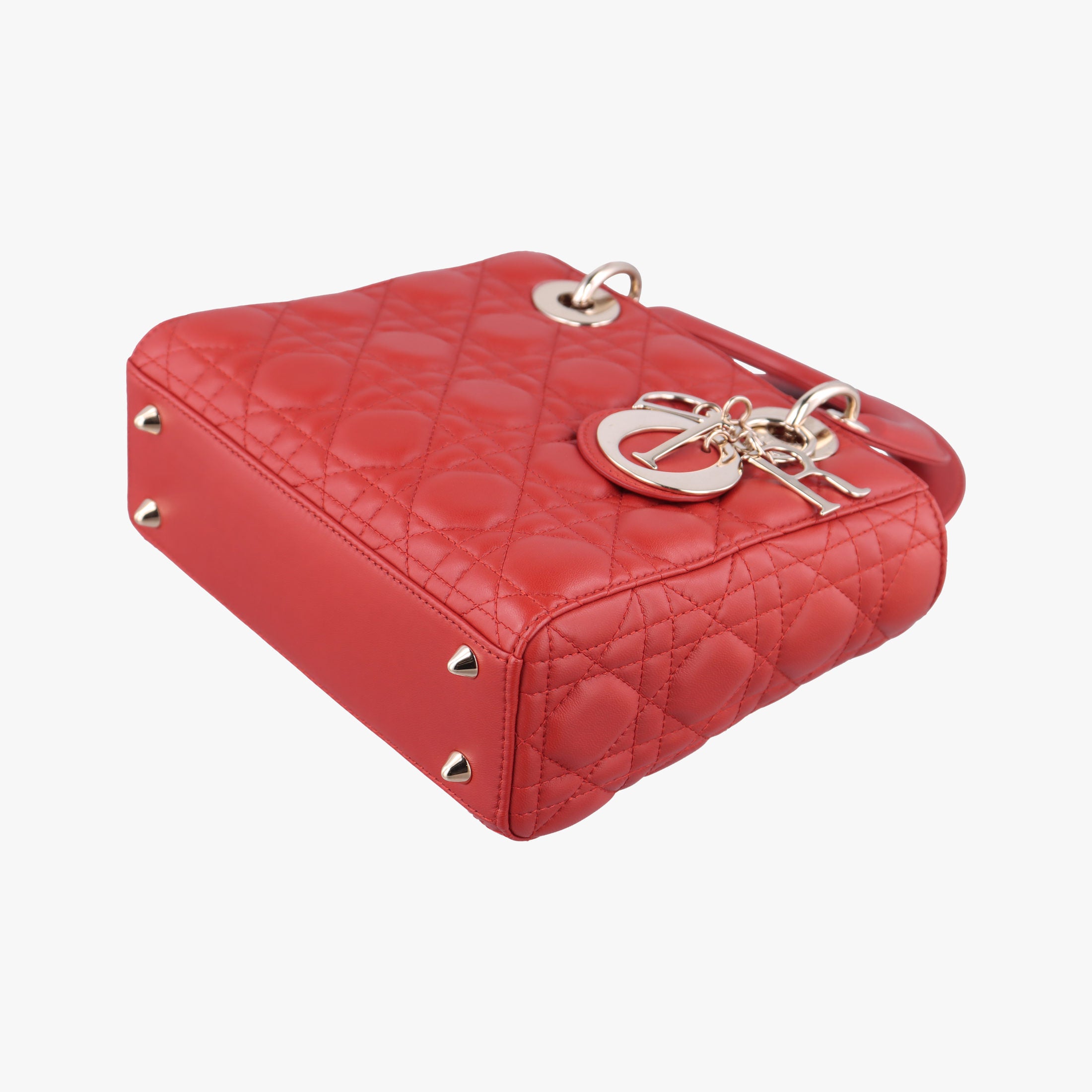 Vintage Christian Dior Lady Dior Red lambskin  shoulderbag | stylenewstar