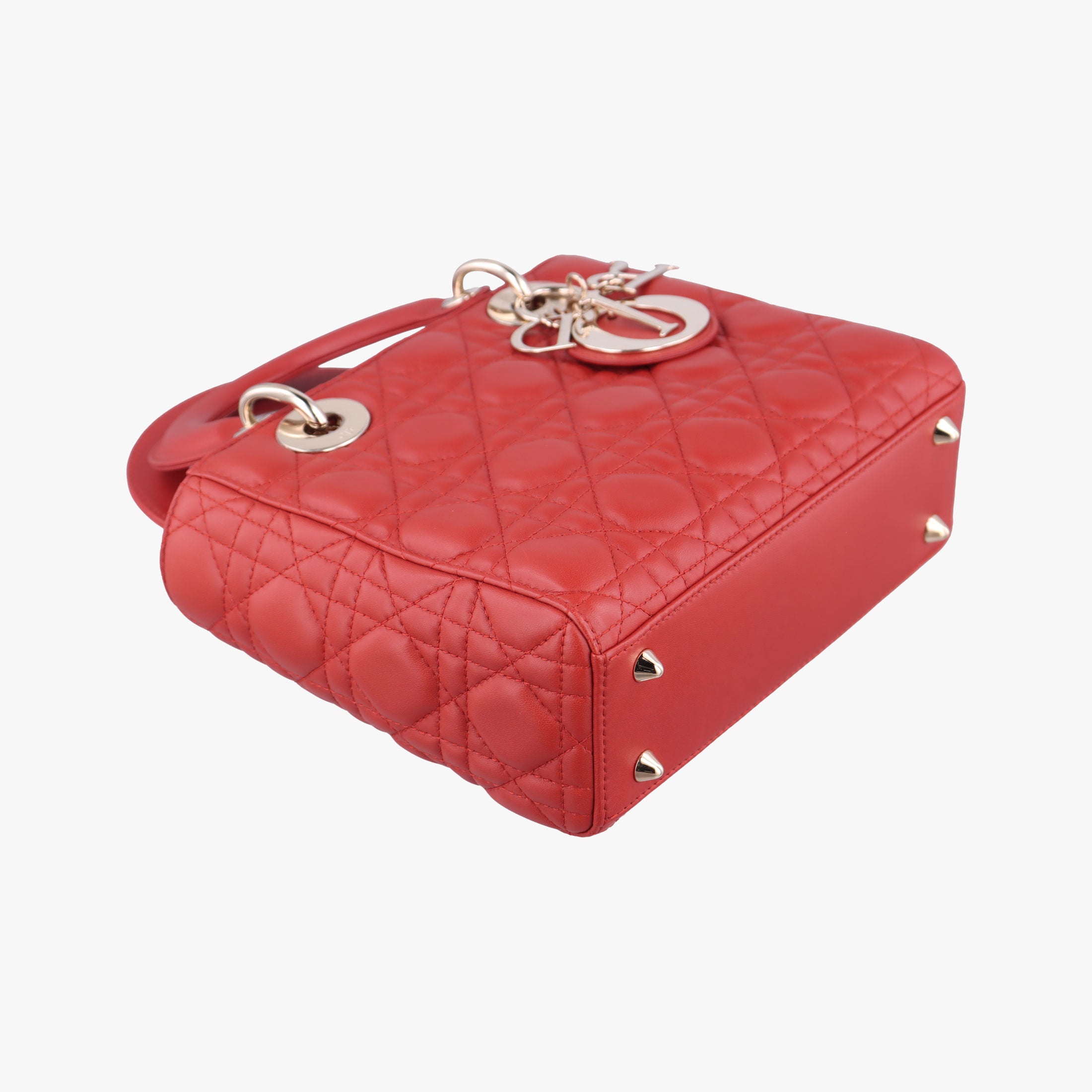 Vintage Christian Dior Lady Dior Red lambskin  shoulderbag | stylenewstar