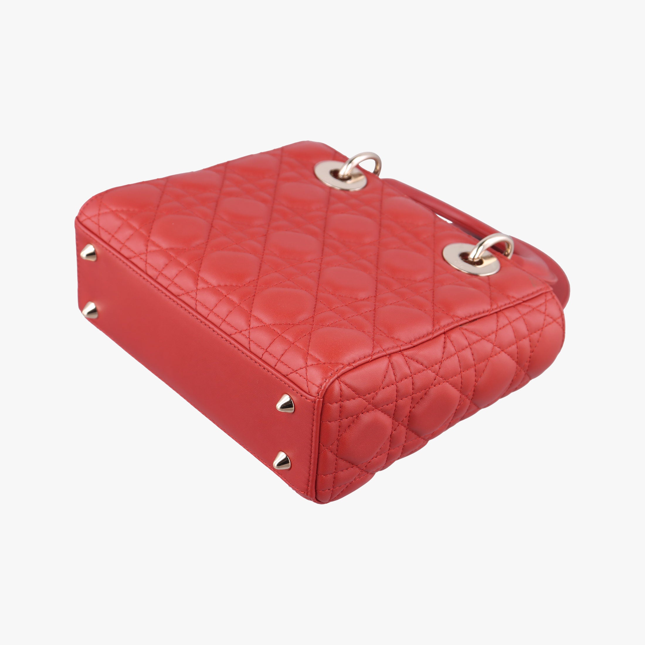 Vintage Christian Dior Lady Dior Red lambskin  shoulderbag | stylenewstar