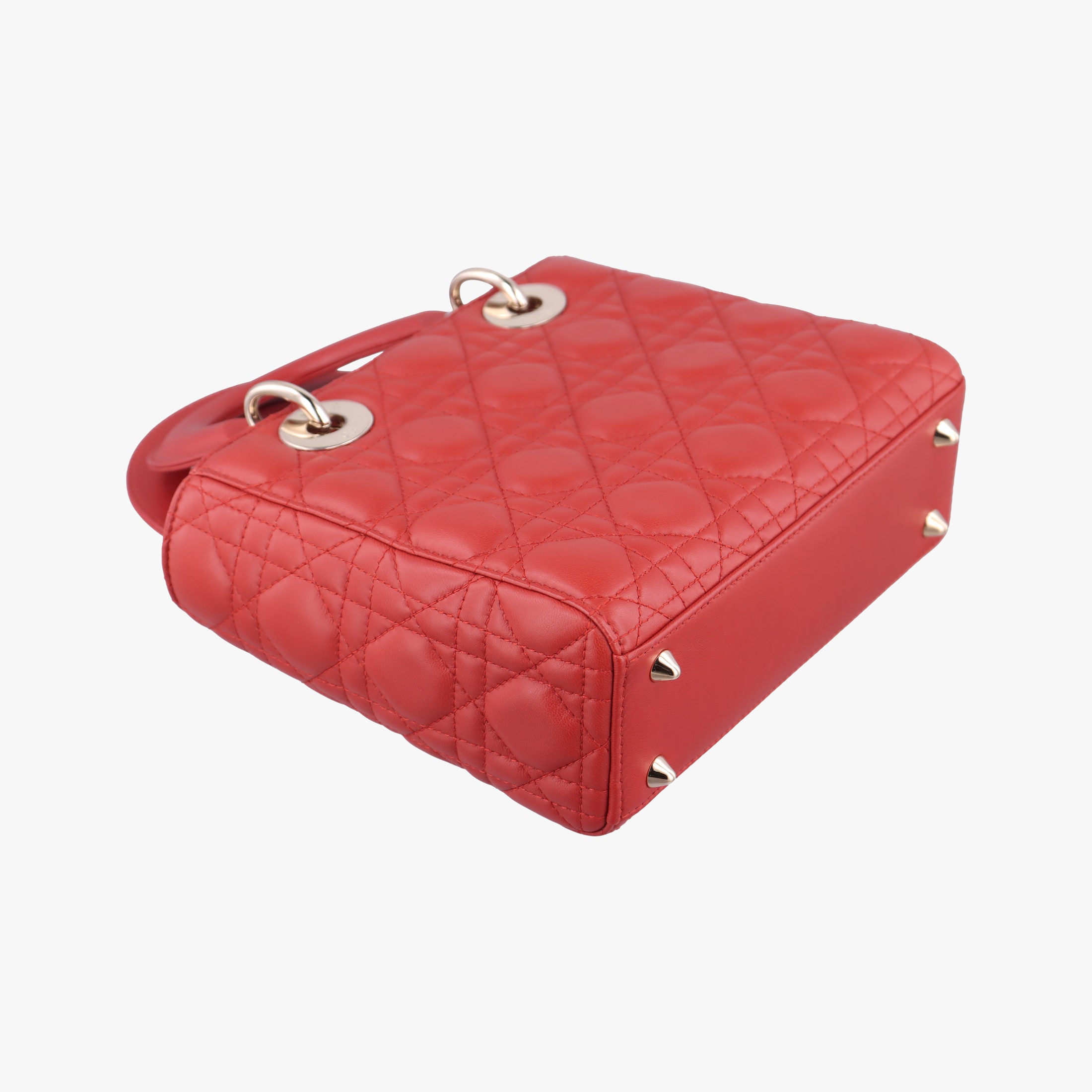 Vintage Christian Dior Lady Dior Red lambskin  shoulderbag | stylenewstar