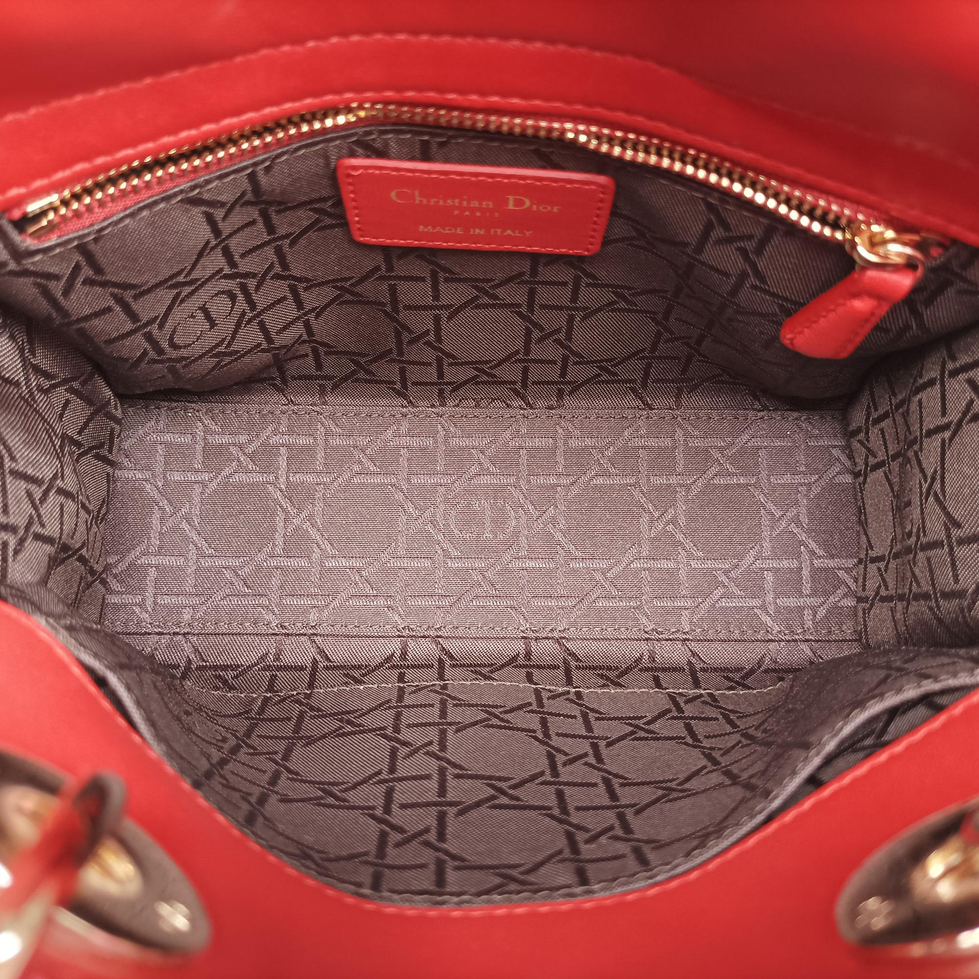 Vintage Christian Dior Lady Dior Red lambskin  shoulderbag | stylenewstar