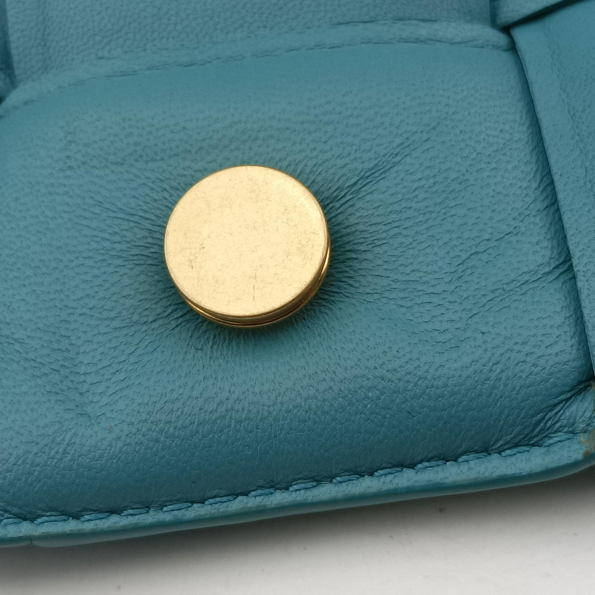 Pre-owned Bottega Veneta The Chain Cassette Blue lambskin  shoulderbag | stylenewstar
