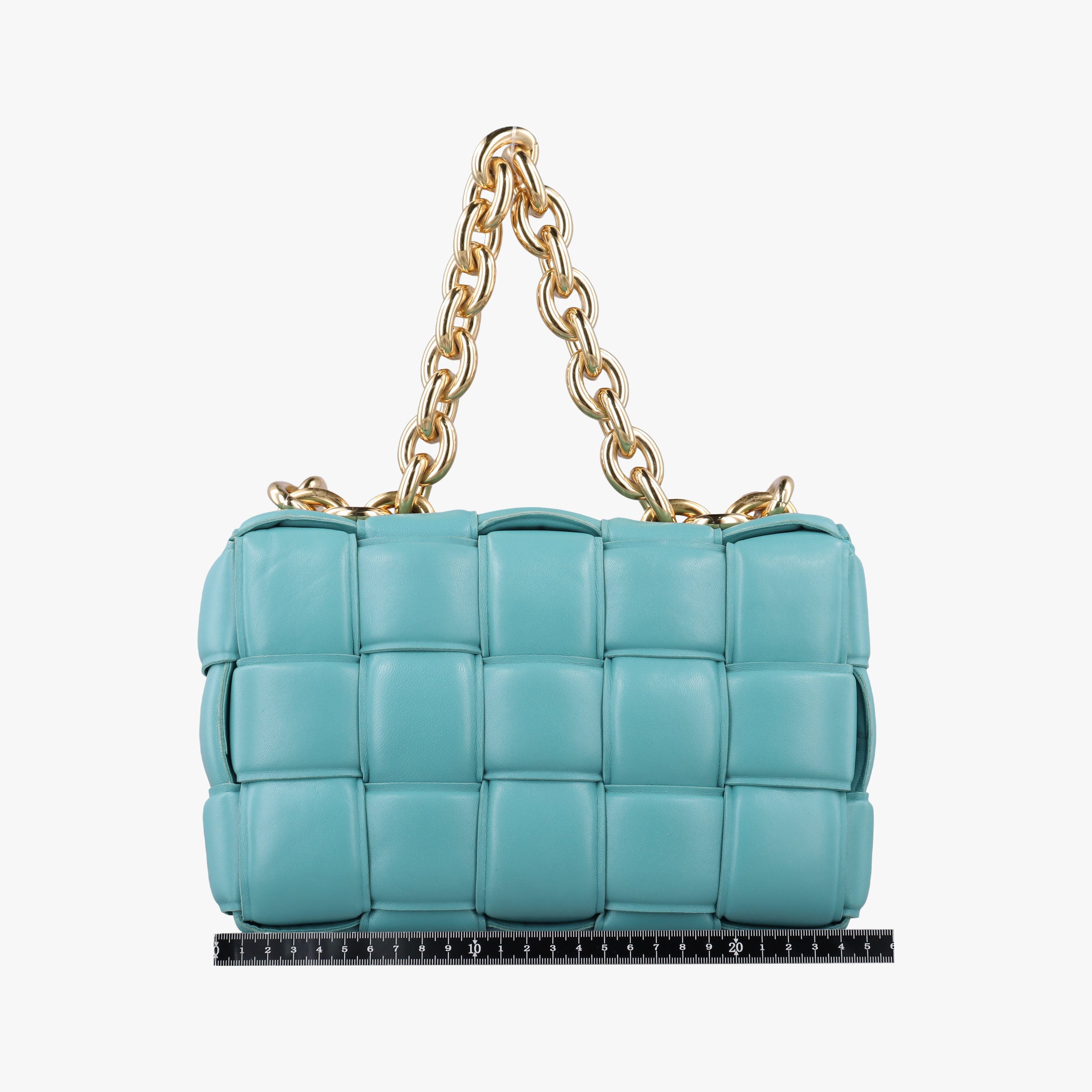 Pre-owned Bottega Veneta The Chain Cassette Blue lambskin  shoulderbag | stylenewstar