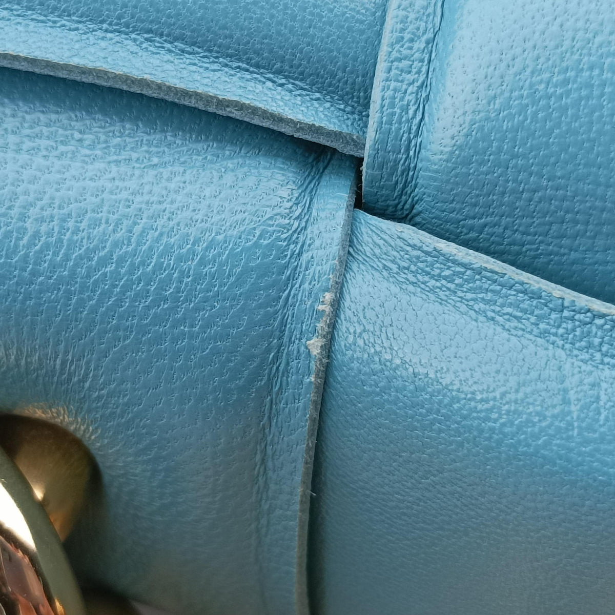 Pre-owned Bottega Veneta The Chain Cassette Blue lambskin  shoulderbag | stylenewstar