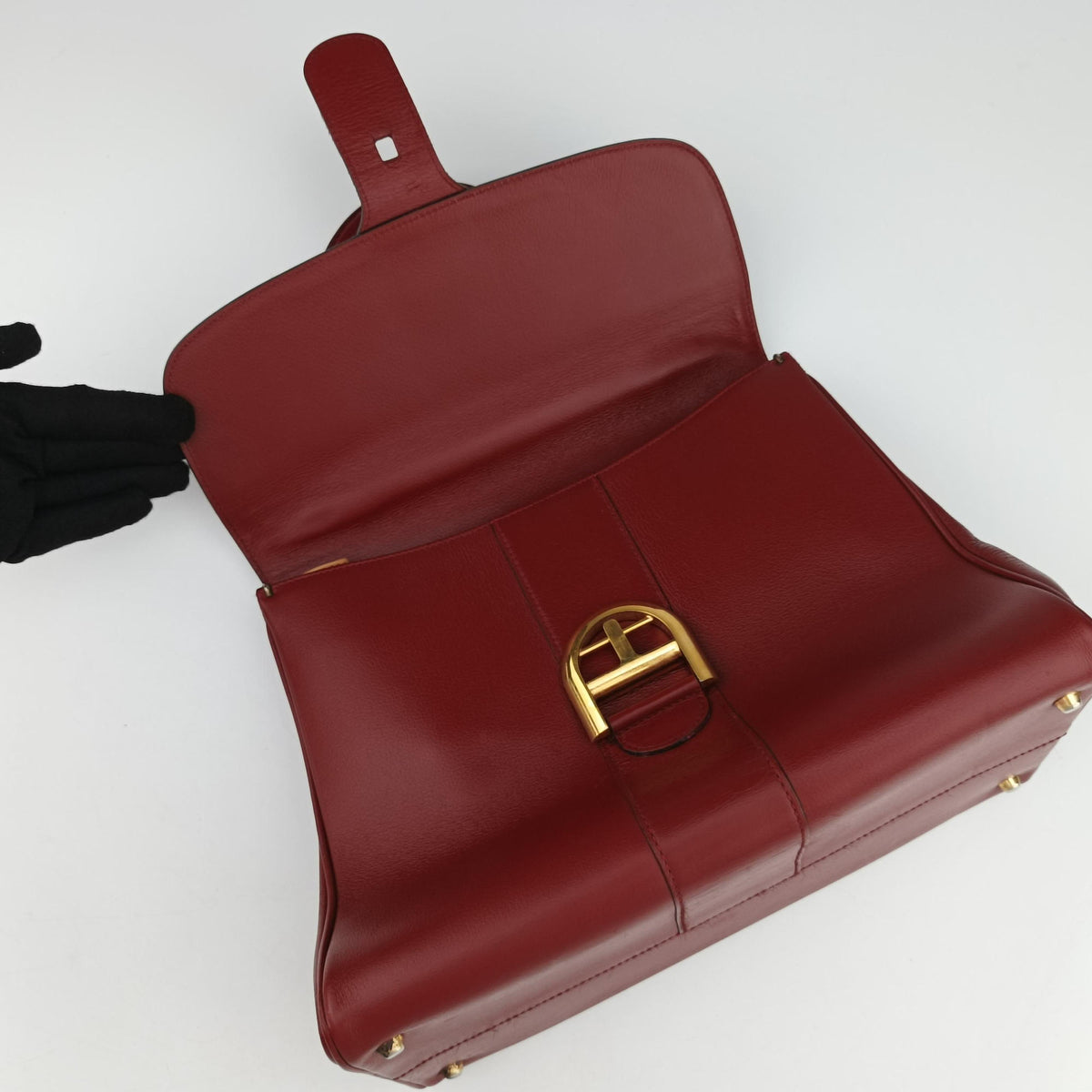 Pre-owned Delvaux Brillon MM Red leather  shoulderbag | stylenewstar