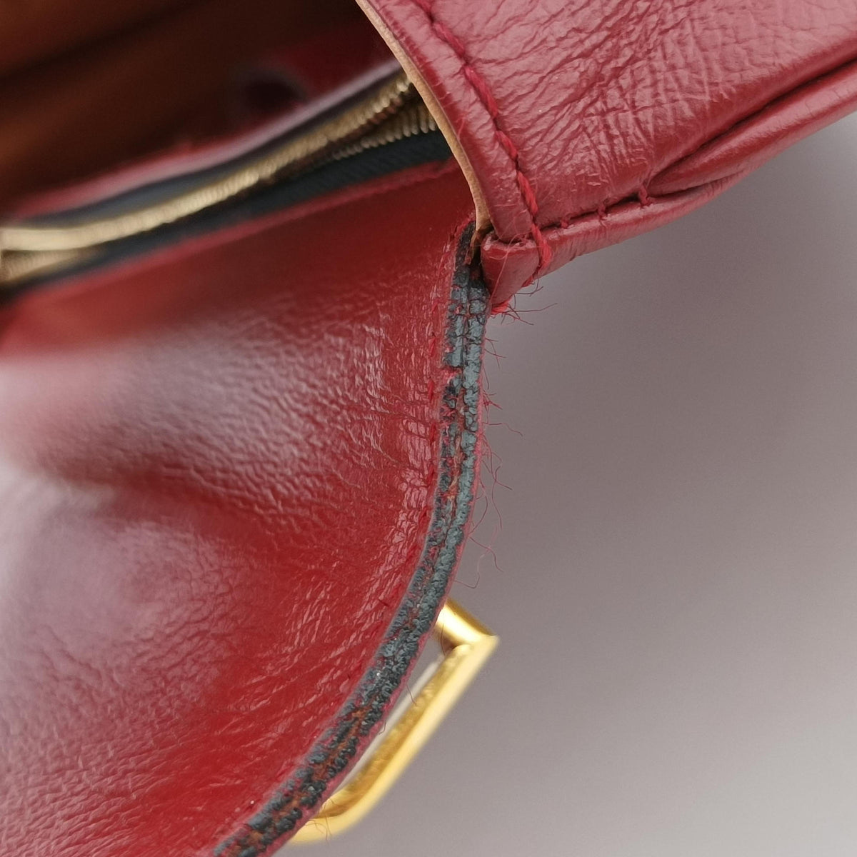 Pre-owned Delvaux Brillon MM Red leather  shoulderbag | stylenewstar