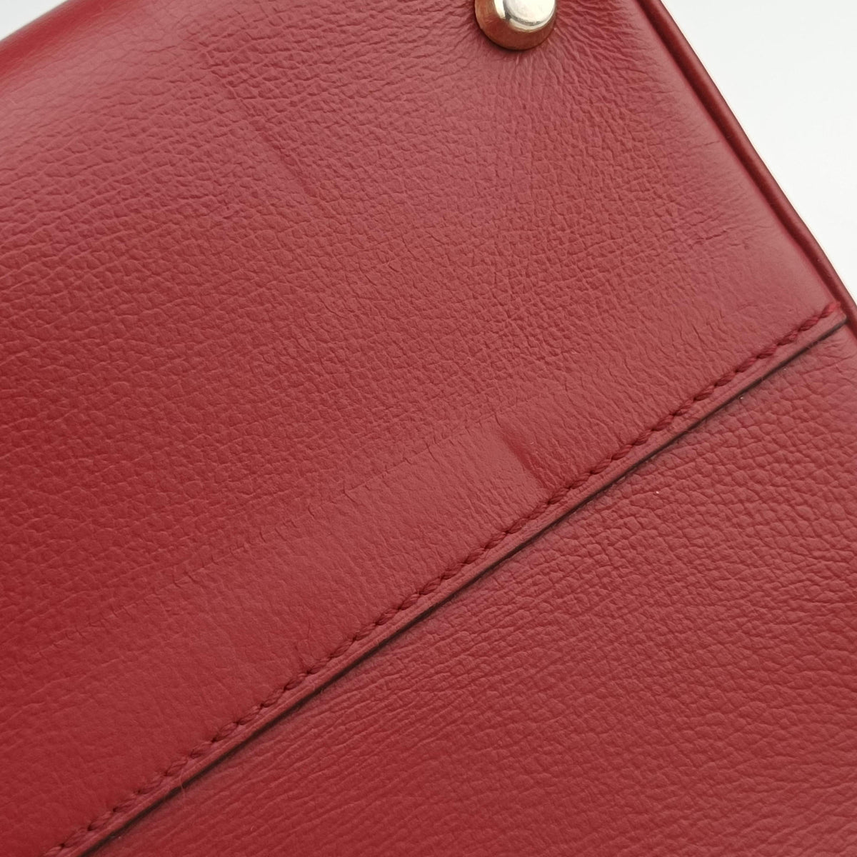 Pre-owned Delvaux Brillon MM Red leather  shoulderbag | stylenewstar