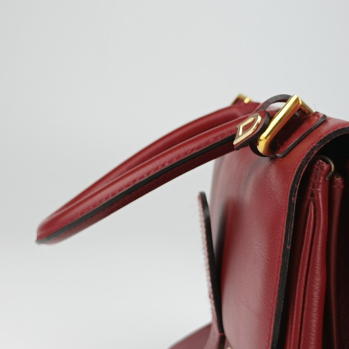 Pre-owned Delvaux Brillon MM Red leather  shoulderbag | stylenewstar