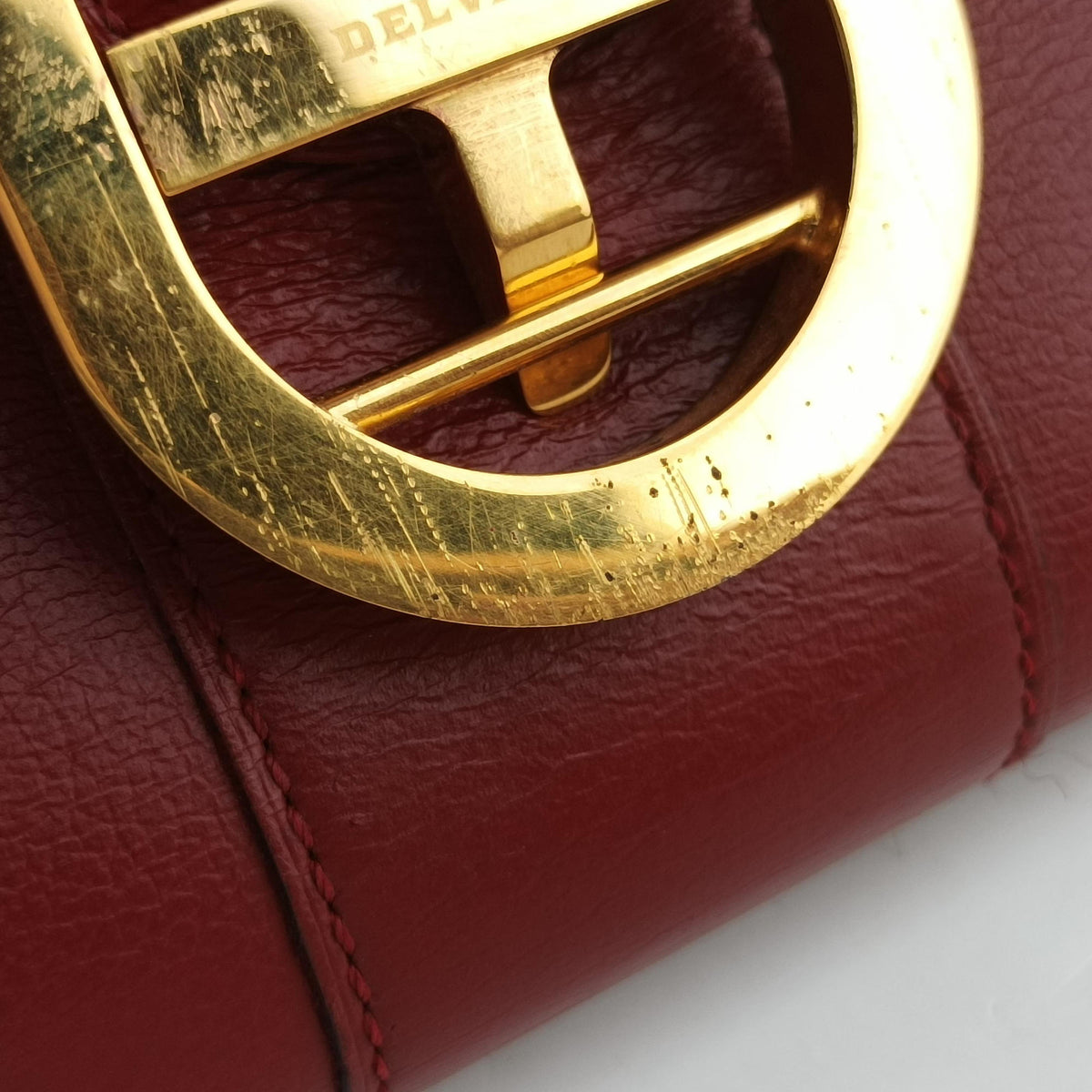 Pre-owned Delvaux Brillon MM Red leather  shoulderbag | stylenewstar