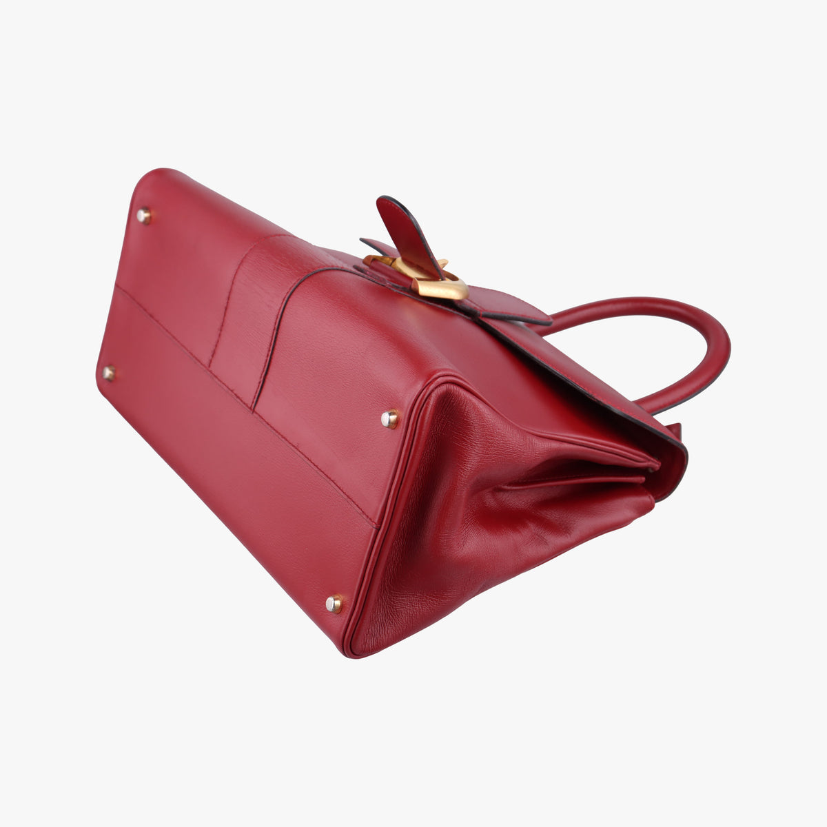 Pre-owned Delvaux Brillon MM Red leather  shoulderbag | stylenewstar