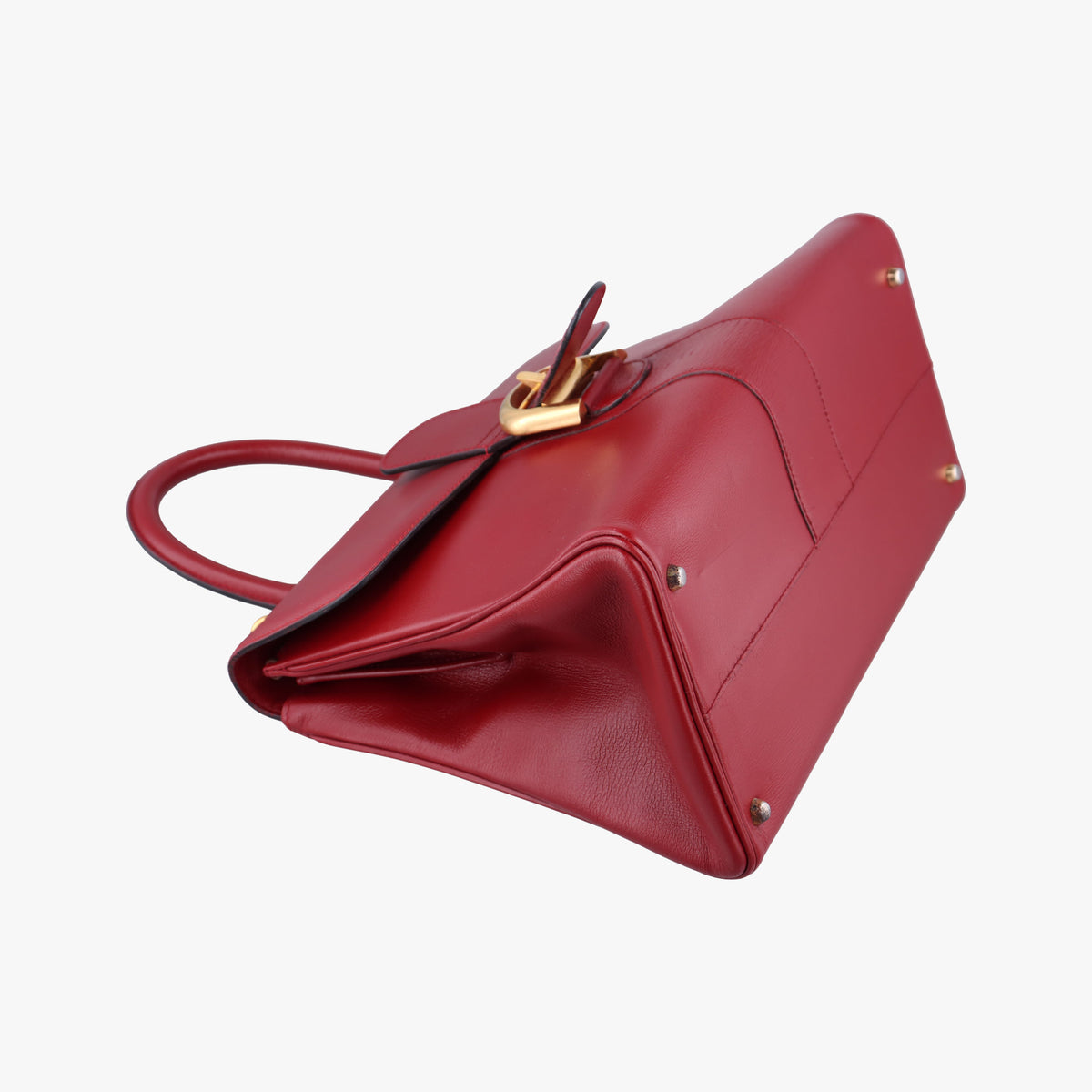Pre-owned Delvaux Brillon MM Red leather  shoulderbag | stylenewstar