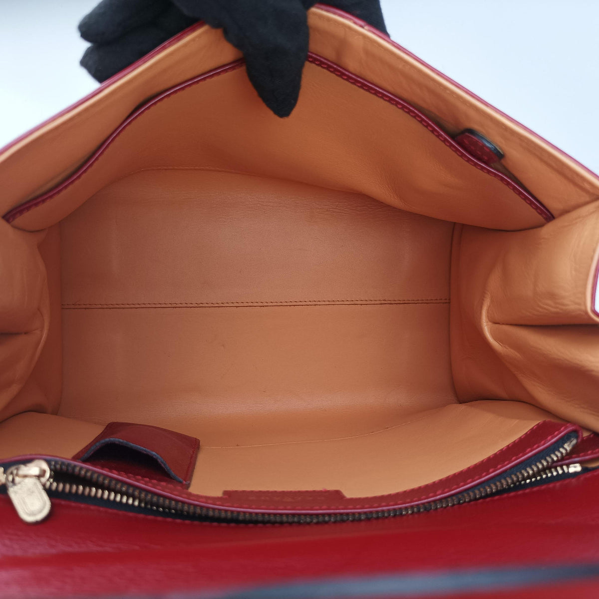 Pre-owned Delvaux Brillon MM Red leather  shoulderbag | stylenewstar