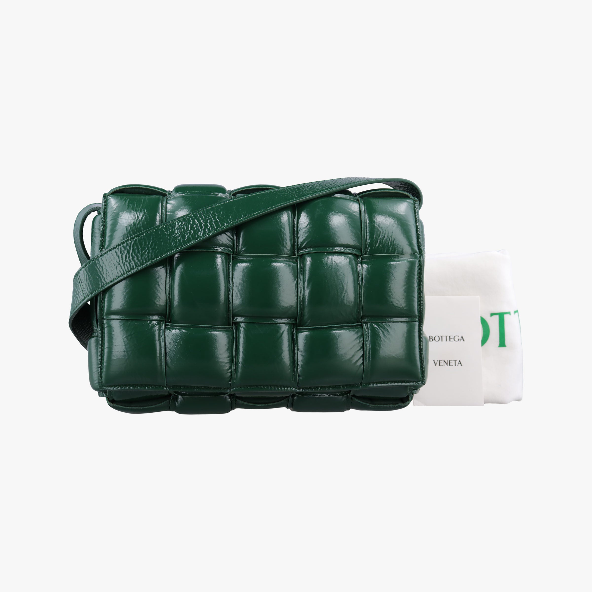 Vintage Bottega Veneta Padded CASSETTE Green lambskin  shoulderbag | stylenewstar