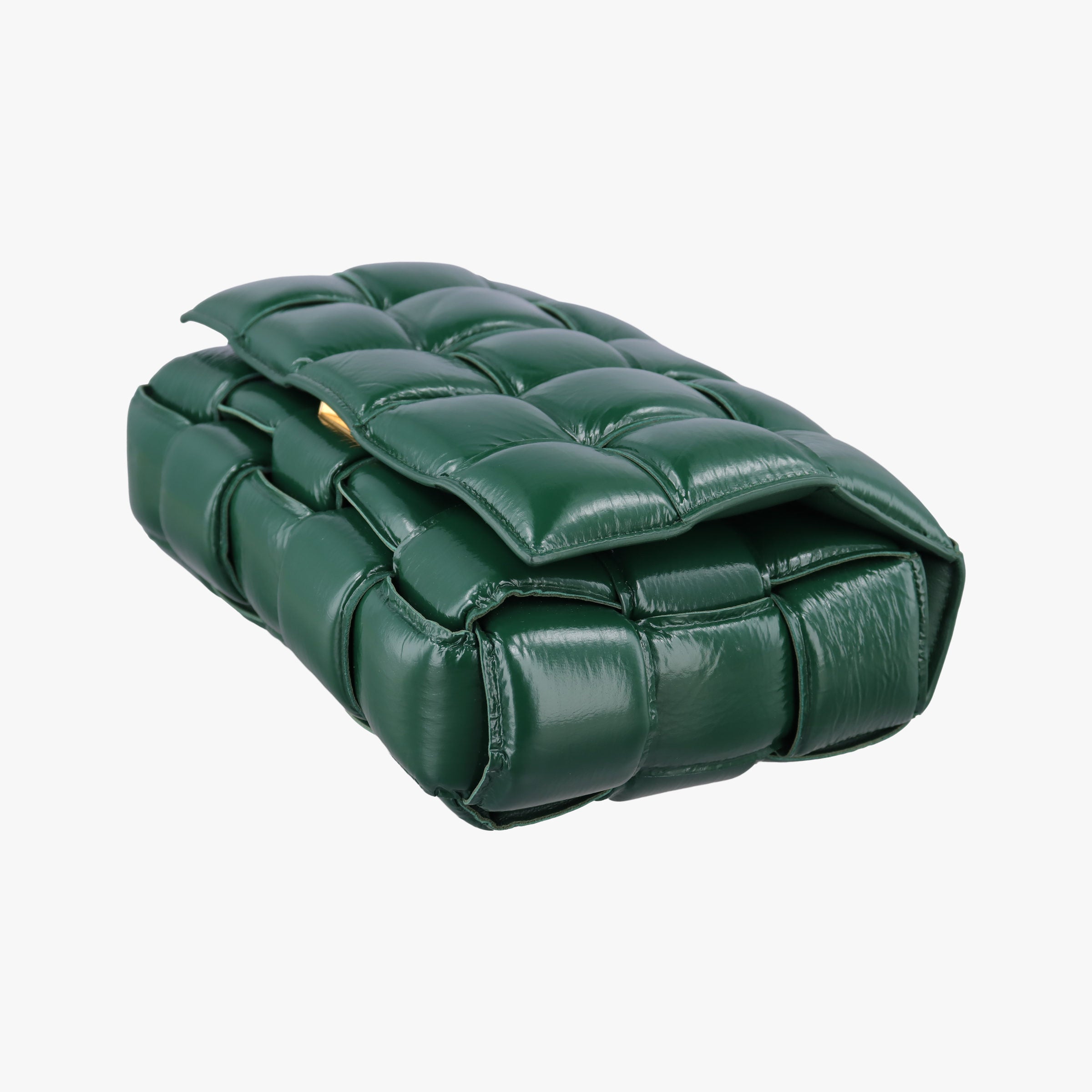 Vintage Bottega Veneta Padded CASSETTE Green lambskin  shoulderbag | stylenewstar