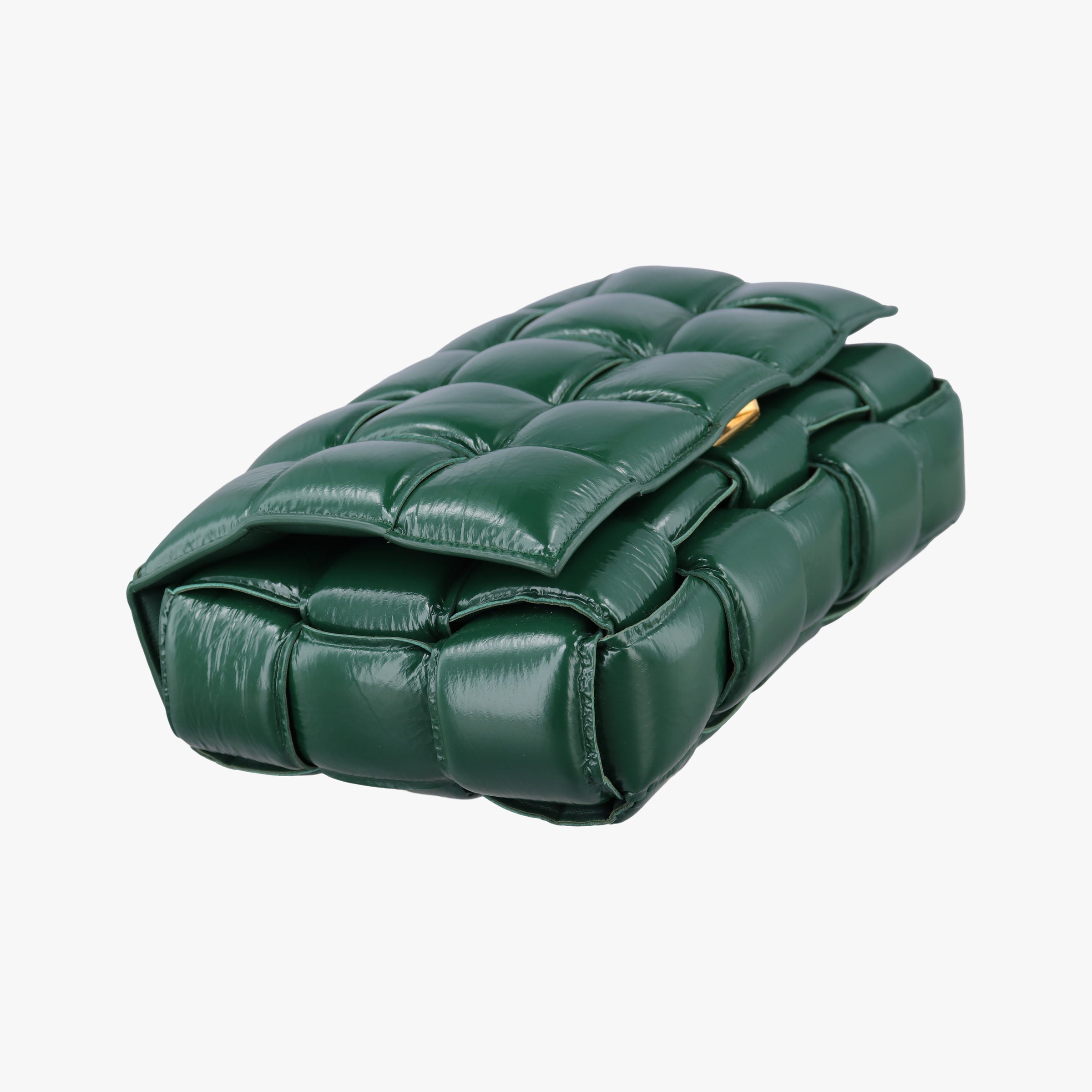 Vintage Bottega Veneta Padded CASSETTE Green lambskin  shoulderbag | stylenewstar