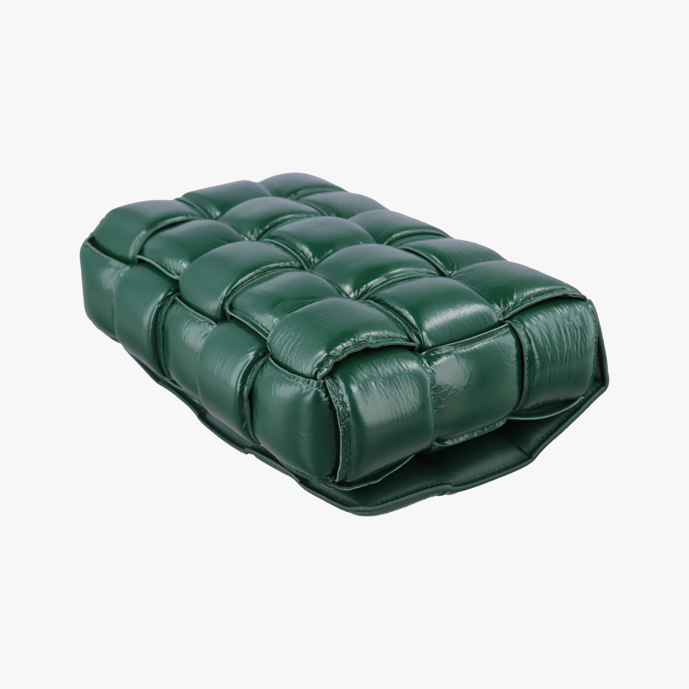 Vintage Bottega Veneta Padded CASSETTE Green lambskin  shoulderbag | stylenewstar