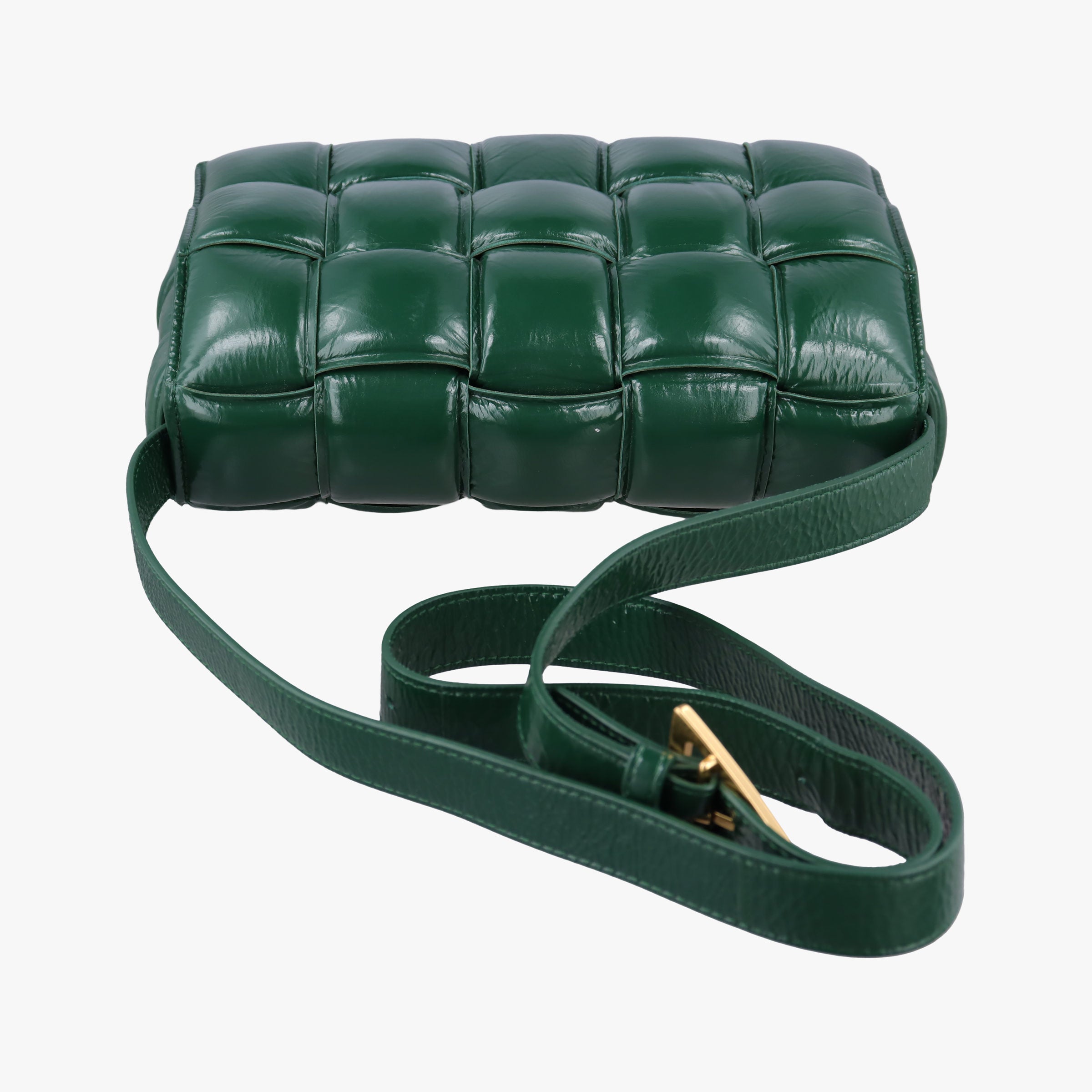 Vintage Bottega Veneta Padded CASSETTE Green lambskin  shoulderbag | stylenewstar