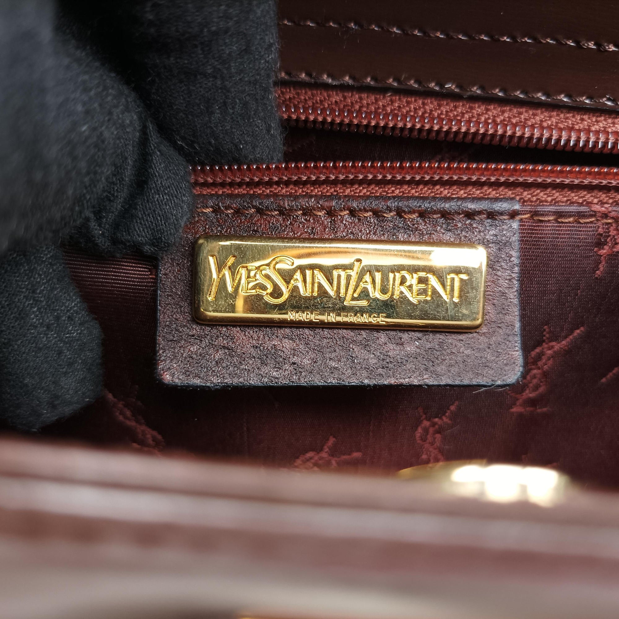 Pre-owned Yves Saint Laurent Vintage Bordeaux Leather  shoulderbag | stylenewstar
