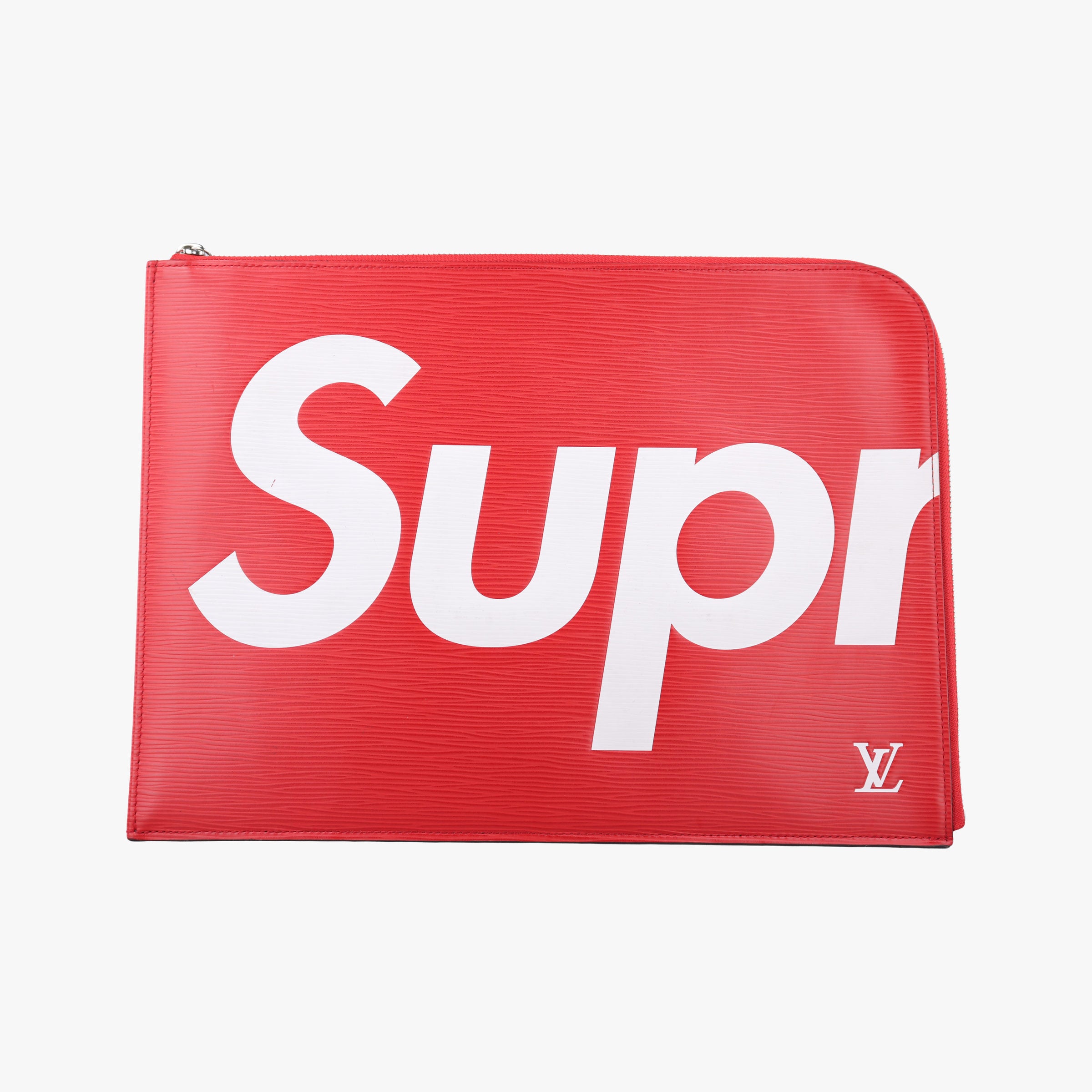 Pre-owned Louis Vuitton Pochette Jour GM Supreme Collaboration ROUGE×white epi M67722 clutchbag | stylenewstar
