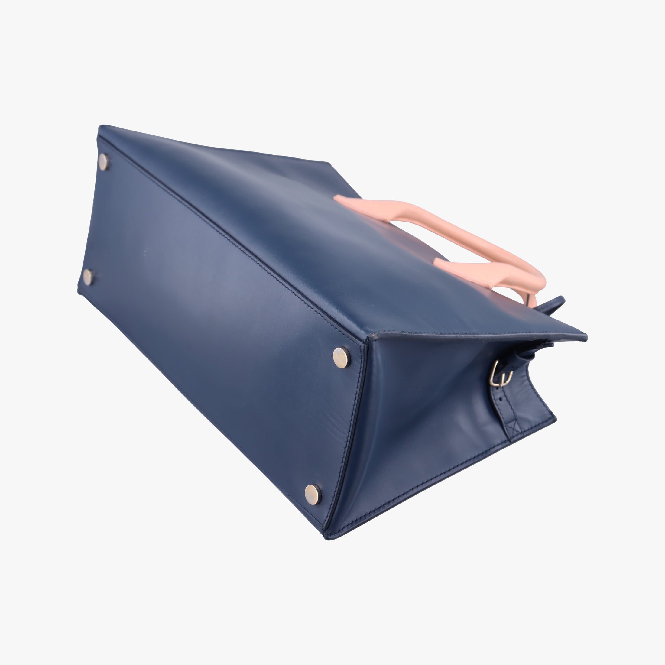 Pre-owned Balenciaga Padlock Navy × Pink × Beige Leather × Canvas  shoulderbag | stylenewstar