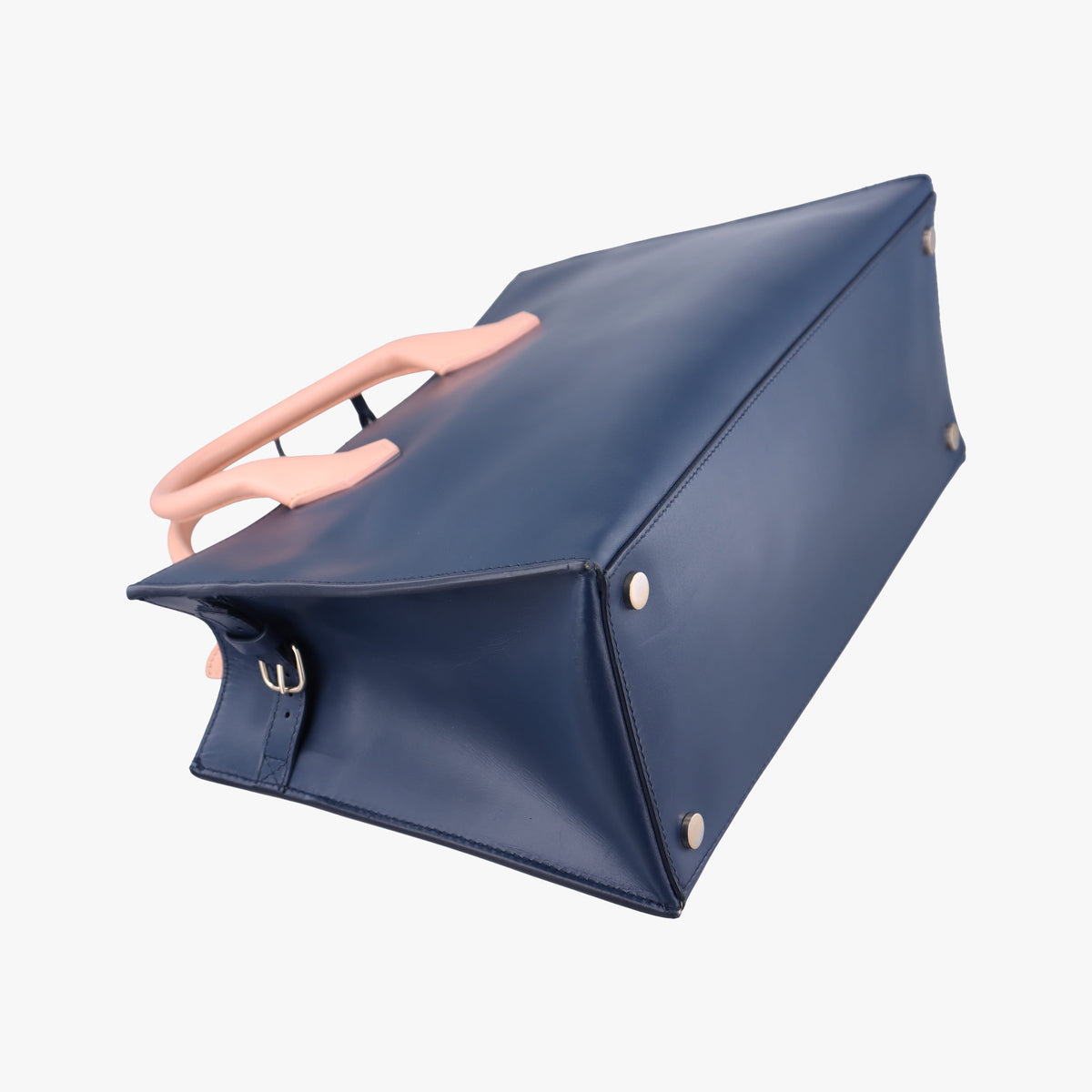 Pre-owned Balenciaga Padlock Navy × Pink × Beige Leather × Canvas  shoulderbag | stylenewstar