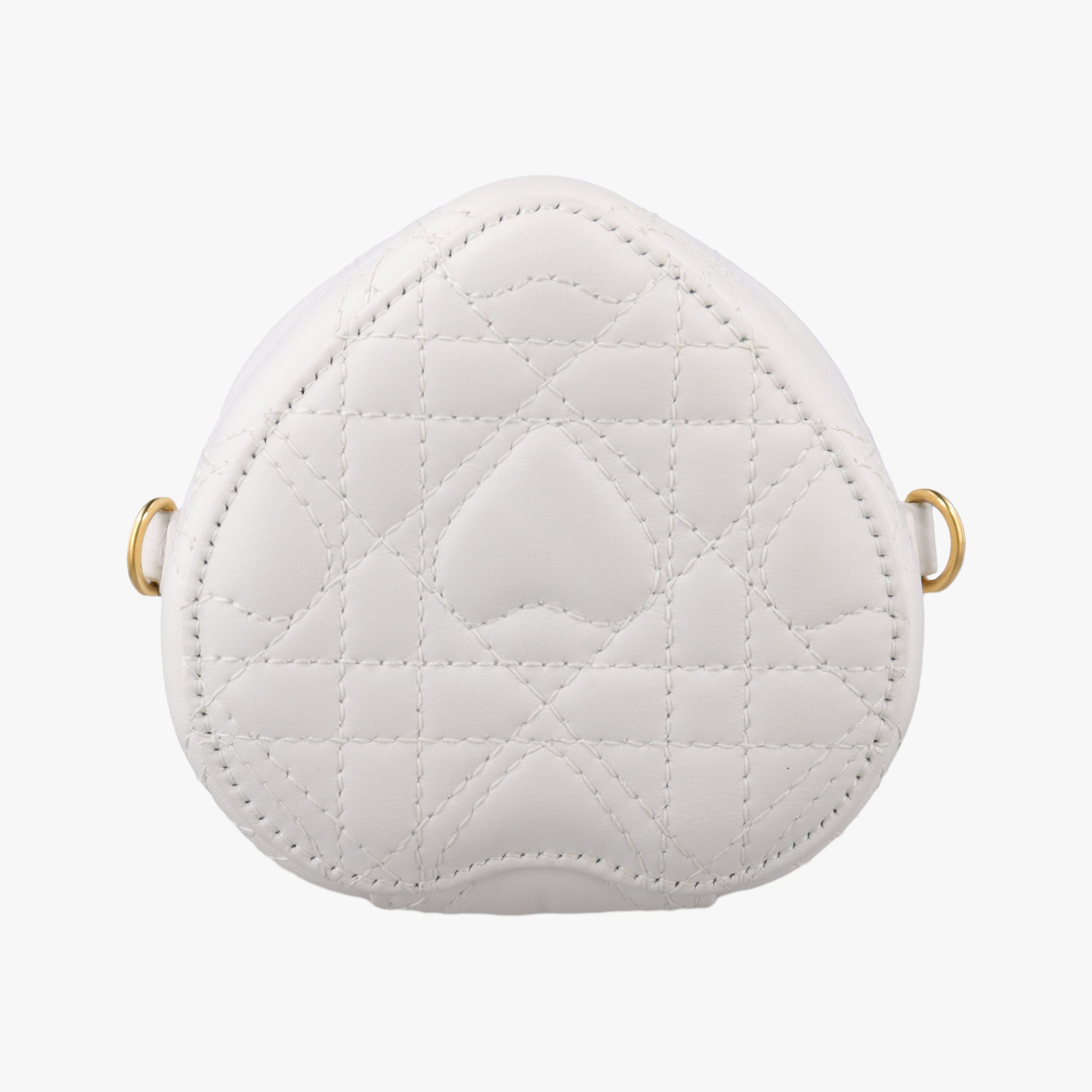 Secondhand Christian Dior Dioramour Dior Caro Heart Micro Vanity Case White Lambskin  shoulderbag | stylenewstar