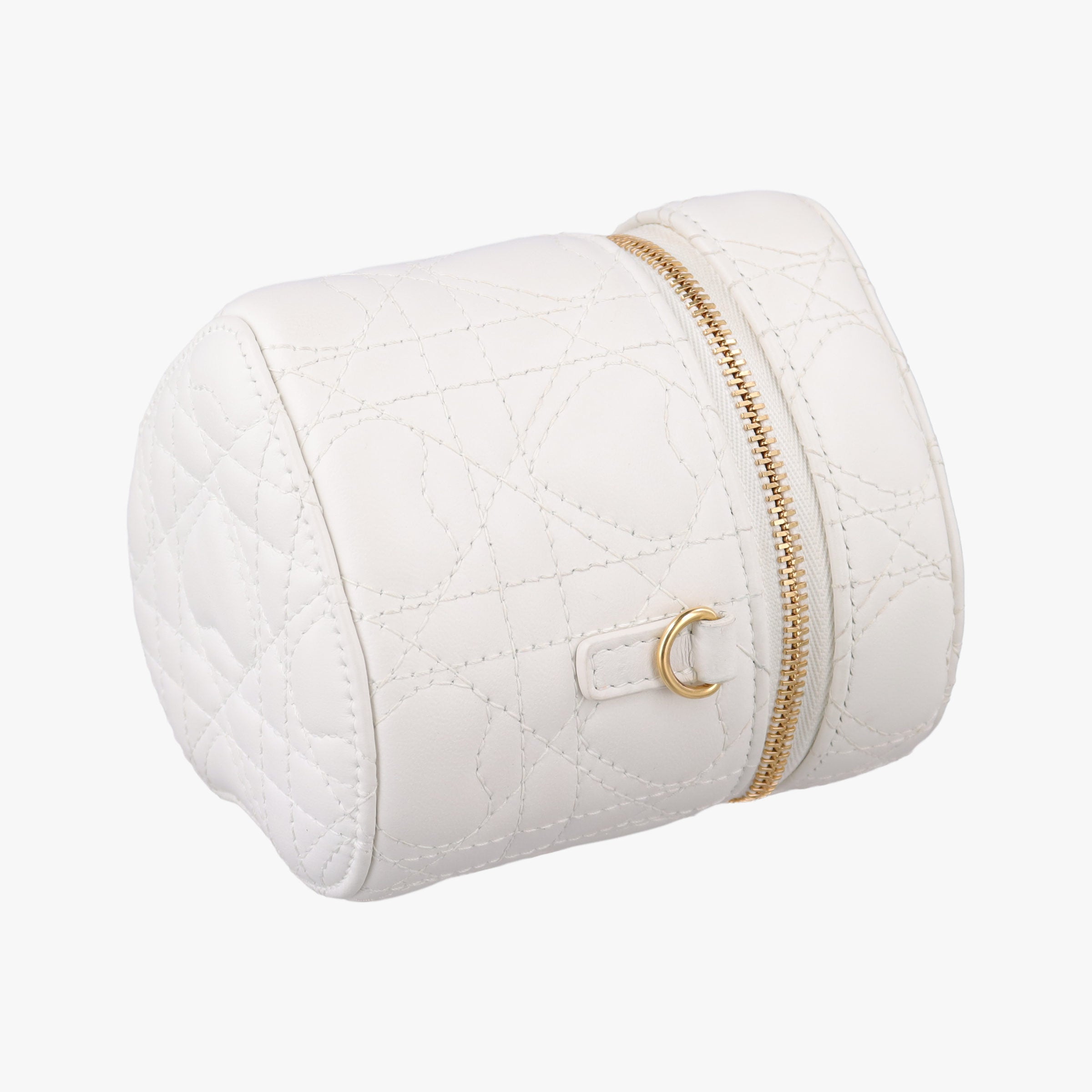 Secondhand Christian Dior Dioramour Dior Caro Heart Micro Vanity Case White Lambskin  shoulderbag | stylenewstar