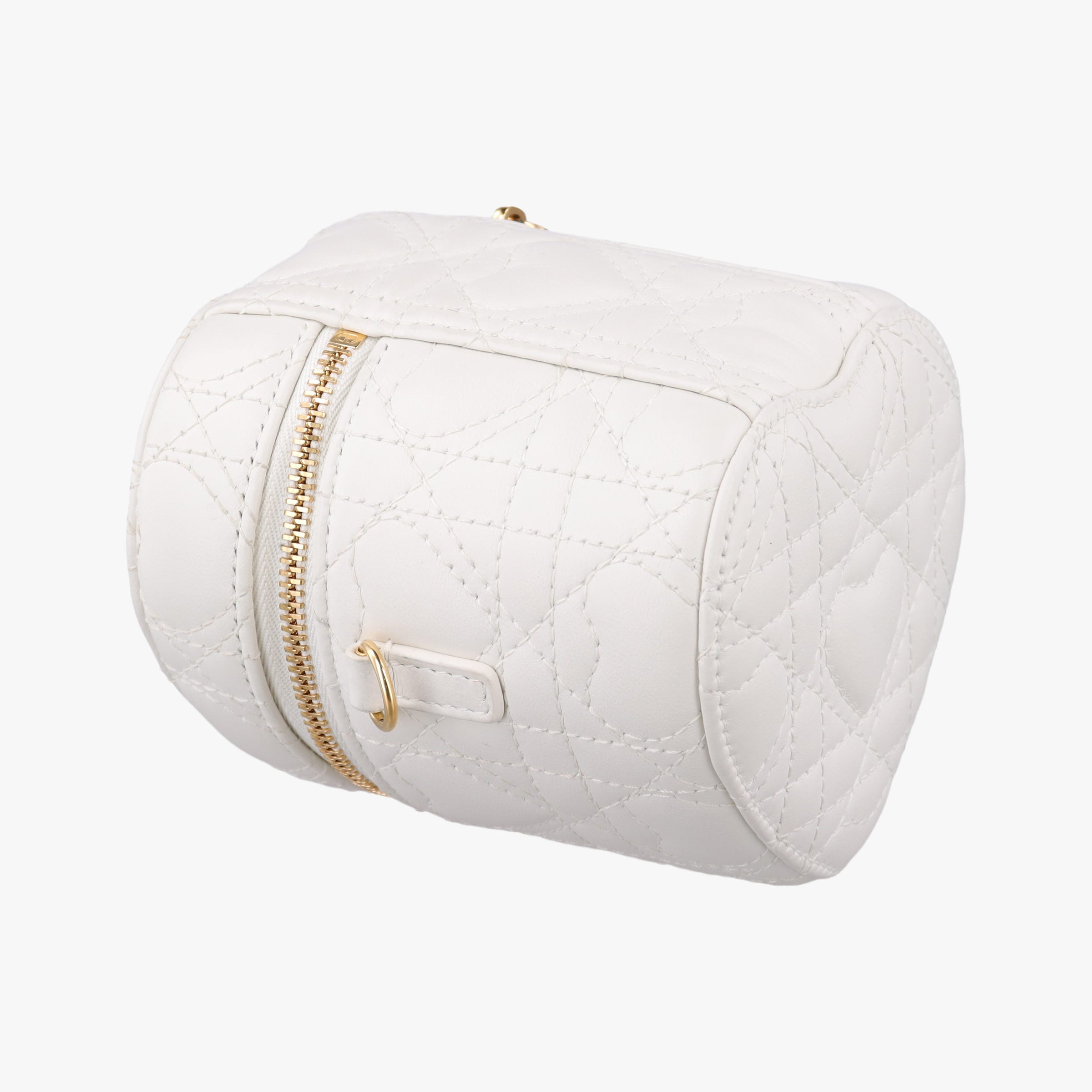 Secondhand Christian Dior Dioramour Dior Caro Heart Micro Vanity Case White Lambskin  shoulderbag | stylenewstar