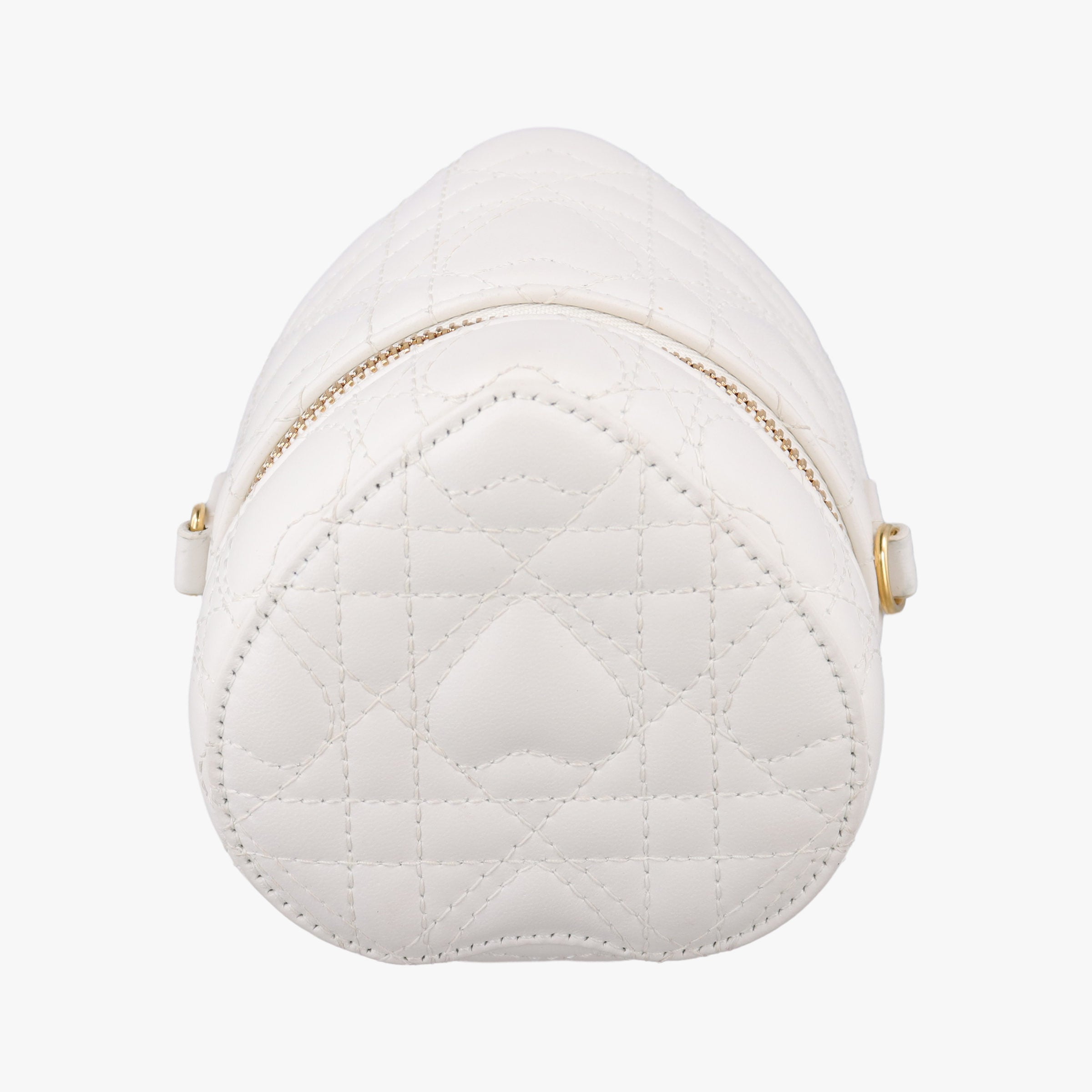 Secondhand Christian Dior Dioramour Dior Caro Heart Micro Vanity Case White Lambskin  shoulderbag | stylenewstar