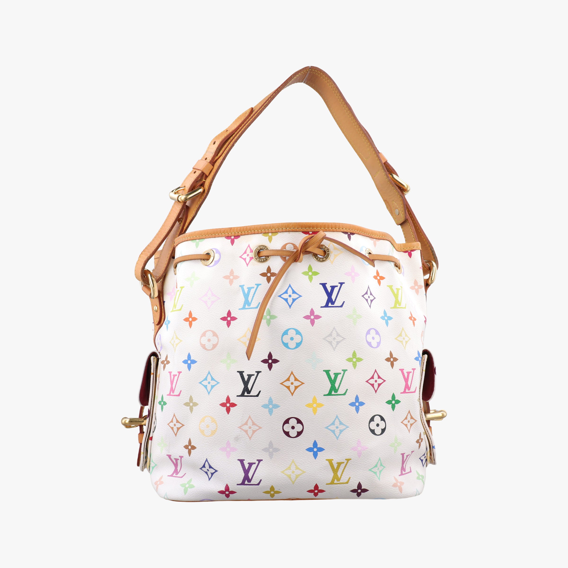 Pre-owned Louis Vuitton Petit NOe white Monogram Multicolor M42229 shoulderbag | stylenewstar