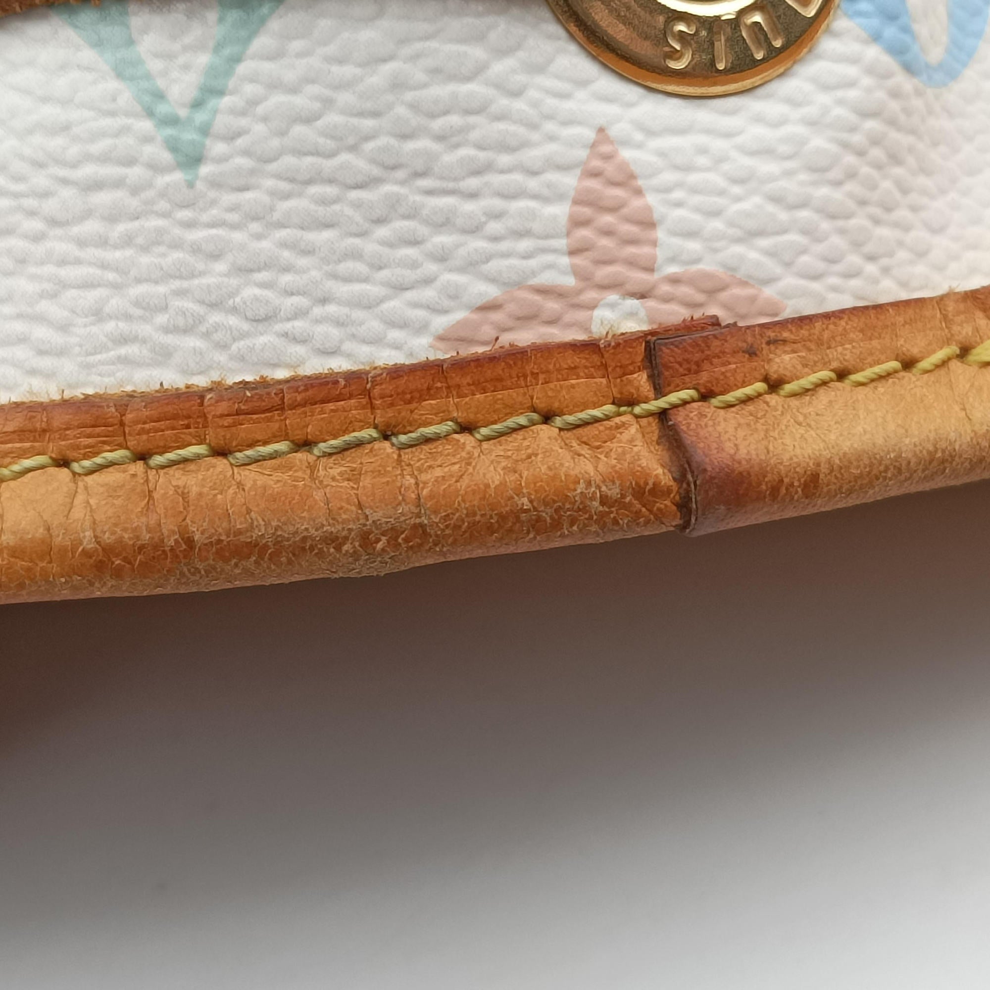 Pre-owned Louis Vuitton Petit NOe white Monogram Multicolor M42229 shoulderbag | stylenewstar