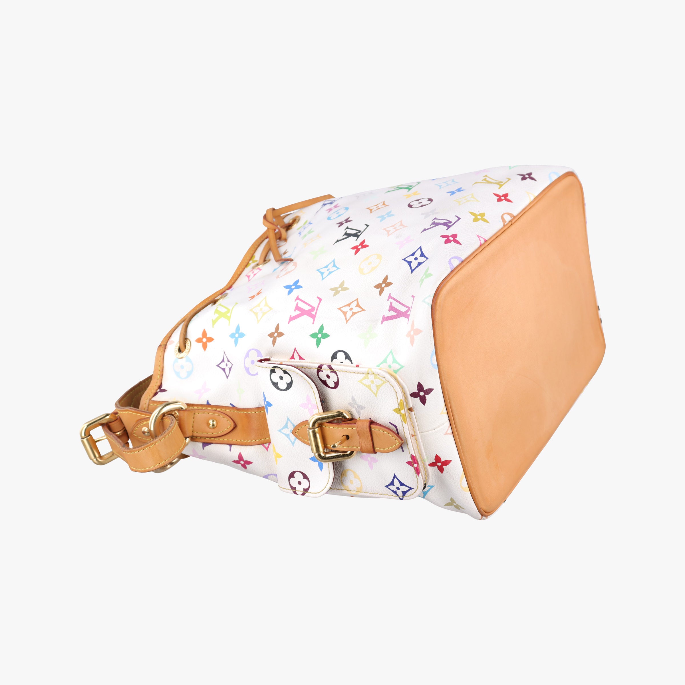 Pre-owned Louis Vuitton Petit NOe white Monogram Multicolor M42229 shoulderbag | stylenewstar