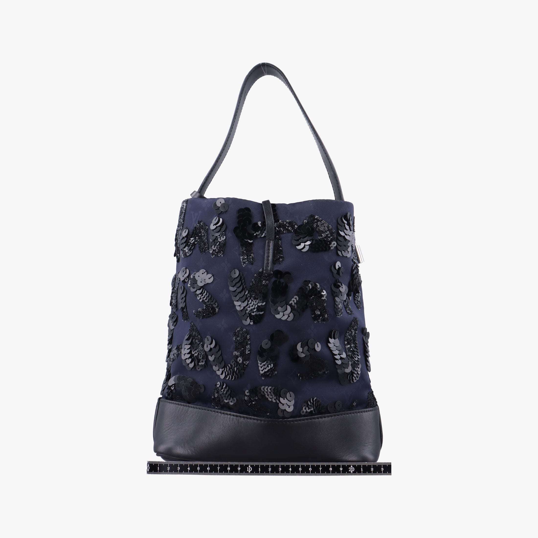Pre-owned Louis Vuitton Spotlight PM Midnight Blue Monogram Satin × Sequins × Leather M94601 handbag | stylenewstar