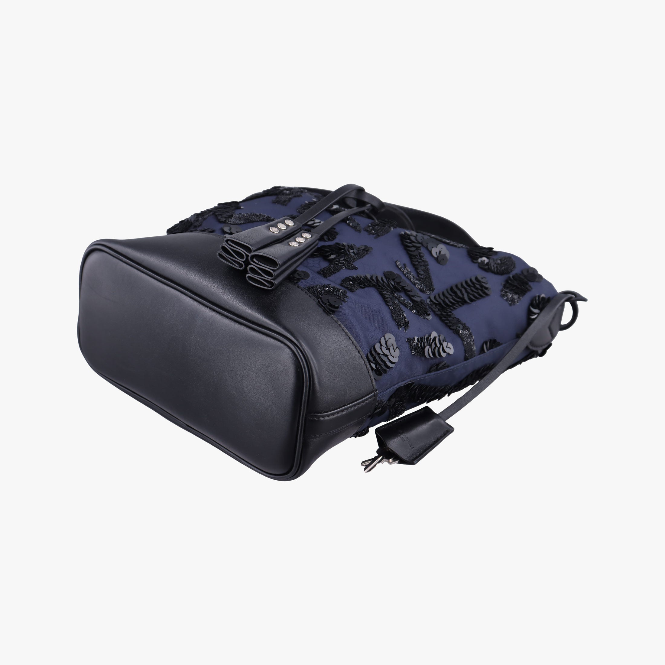 Pre-owned Louis Vuitton Spotlight PM Midnight Blue Monogram Satin × Sequins × Leather M94601 handbag | stylenewstar