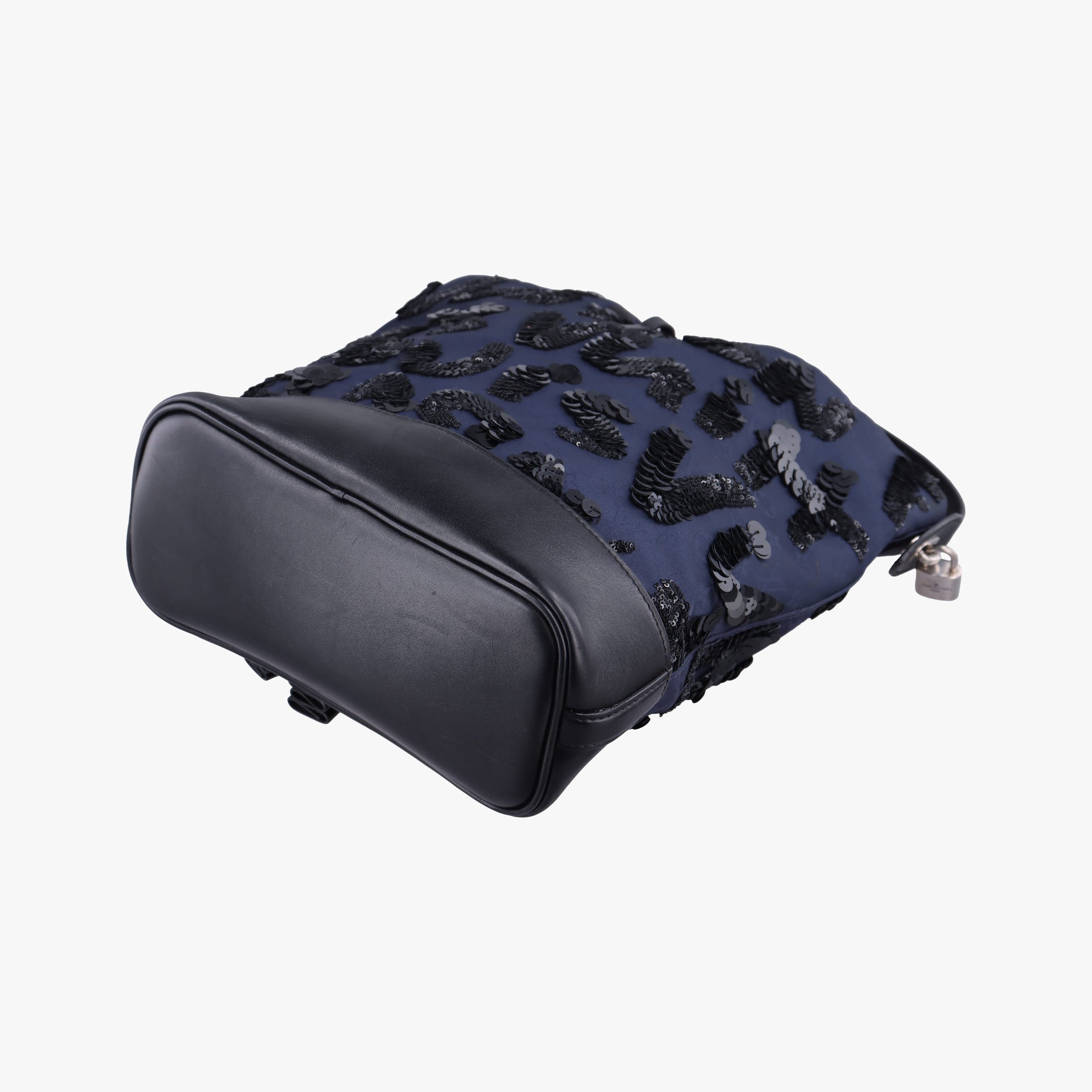 Pre-owned Louis Vuitton Spotlight PM Midnight Blue Monogram Satin × Sequins × Leather M94601 handbag | stylenewstar