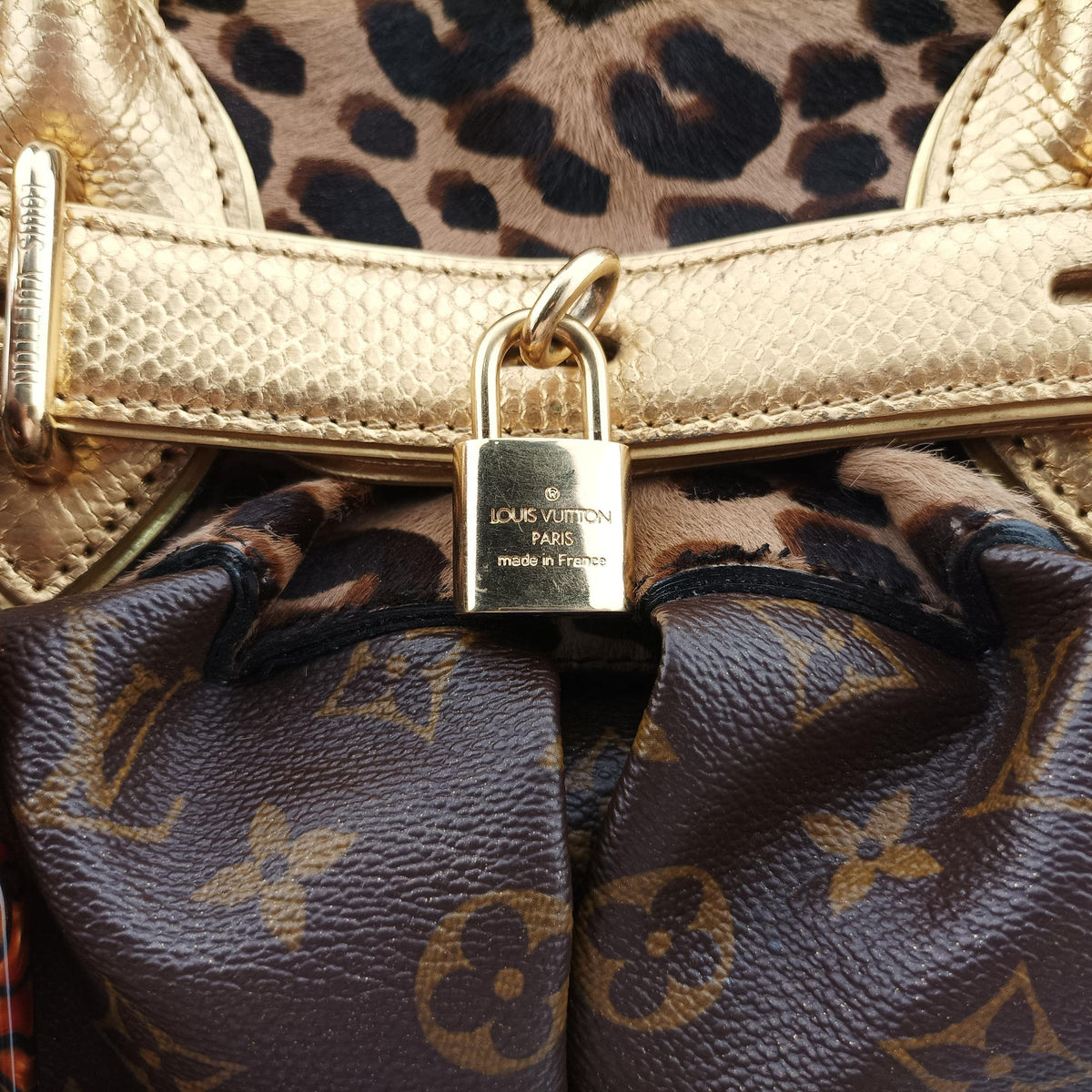 Pre-owned Louis Vuitton Leopard steamer bag Brown x Multi Monogram Canvas x ponyhair  shoulderbag | stylenewstar