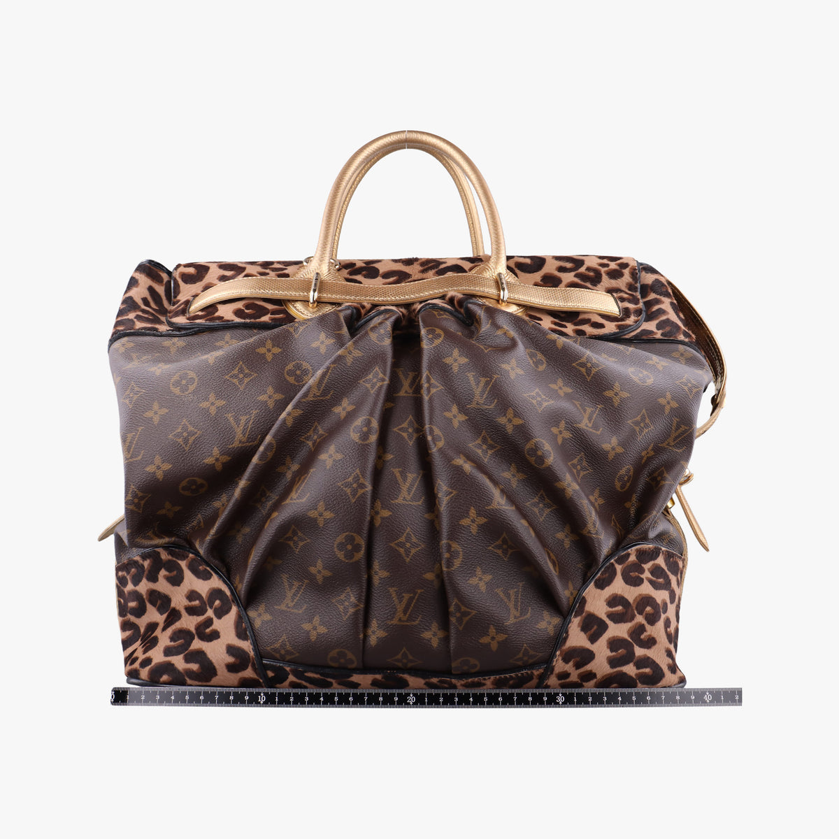 Pre-owned Louis Vuitton Leopard steamer bag Brown x Multi Monogram Canvas x ponyhair  shoulderbag | stylenewstar