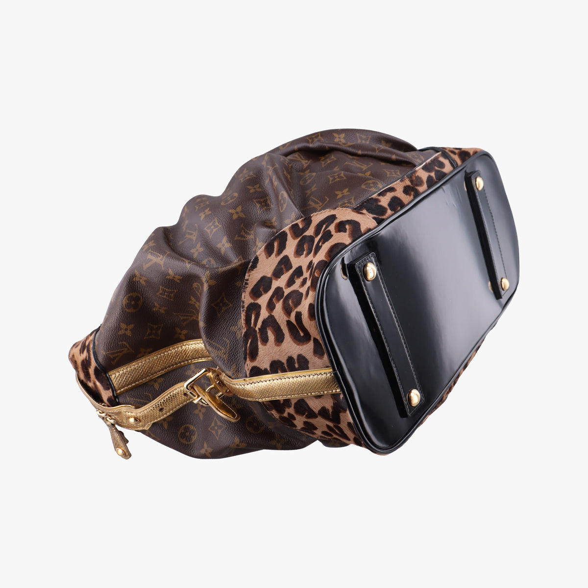 Pre-owned Louis Vuitton Leopard steamer bag Brown x Multi Monogram Canvas x ponyhair  shoulderbag | stylenewstar