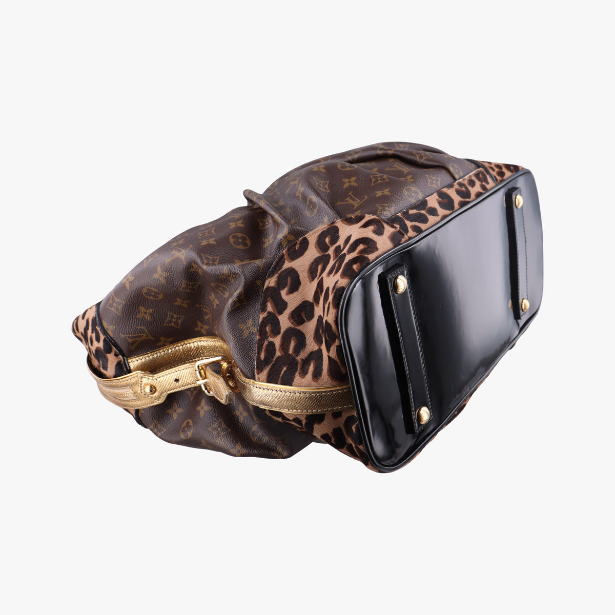 Pre-owned Louis Vuitton Leopard steamer bag Brown x Multi Monogram Canvas x ponyhair  shoulderbag | stylenewstar