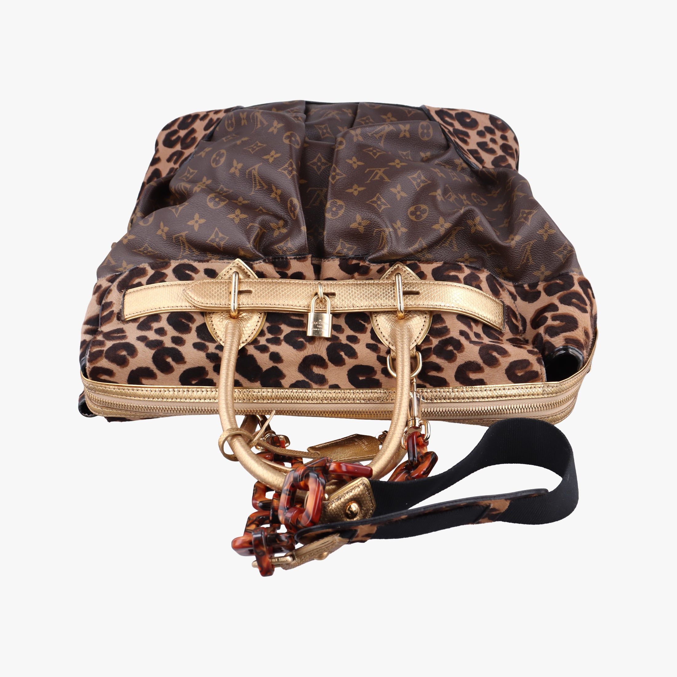 Pre-owned Louis Vuitton Leopard steamer bag Brown x Multi Monogram Canvas x ponyhair  shoulderbag | stylenewstar