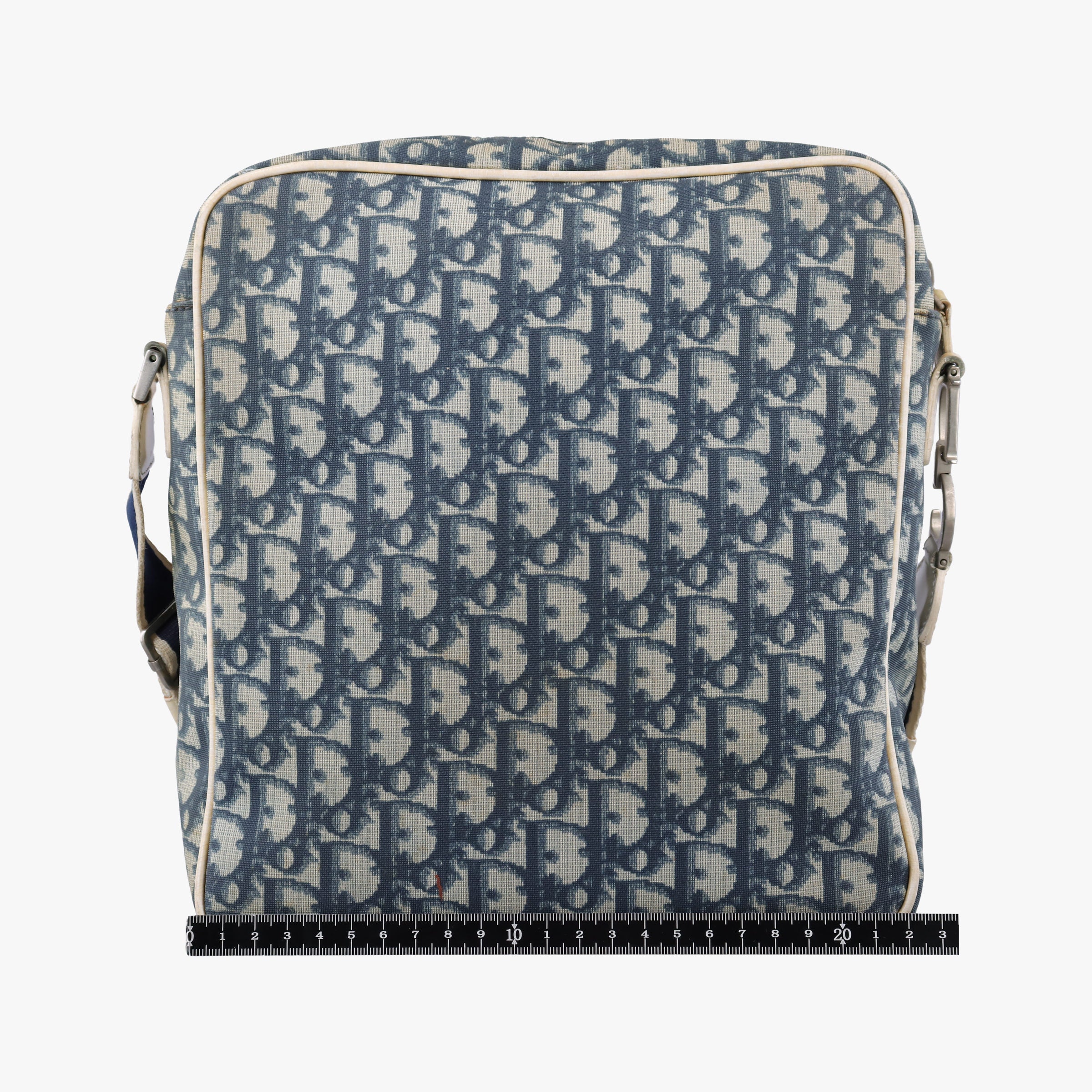 Pre-owned Christian Dior Trotter Blue Coated Canvas Leather  shoulderbag | stylenewstar