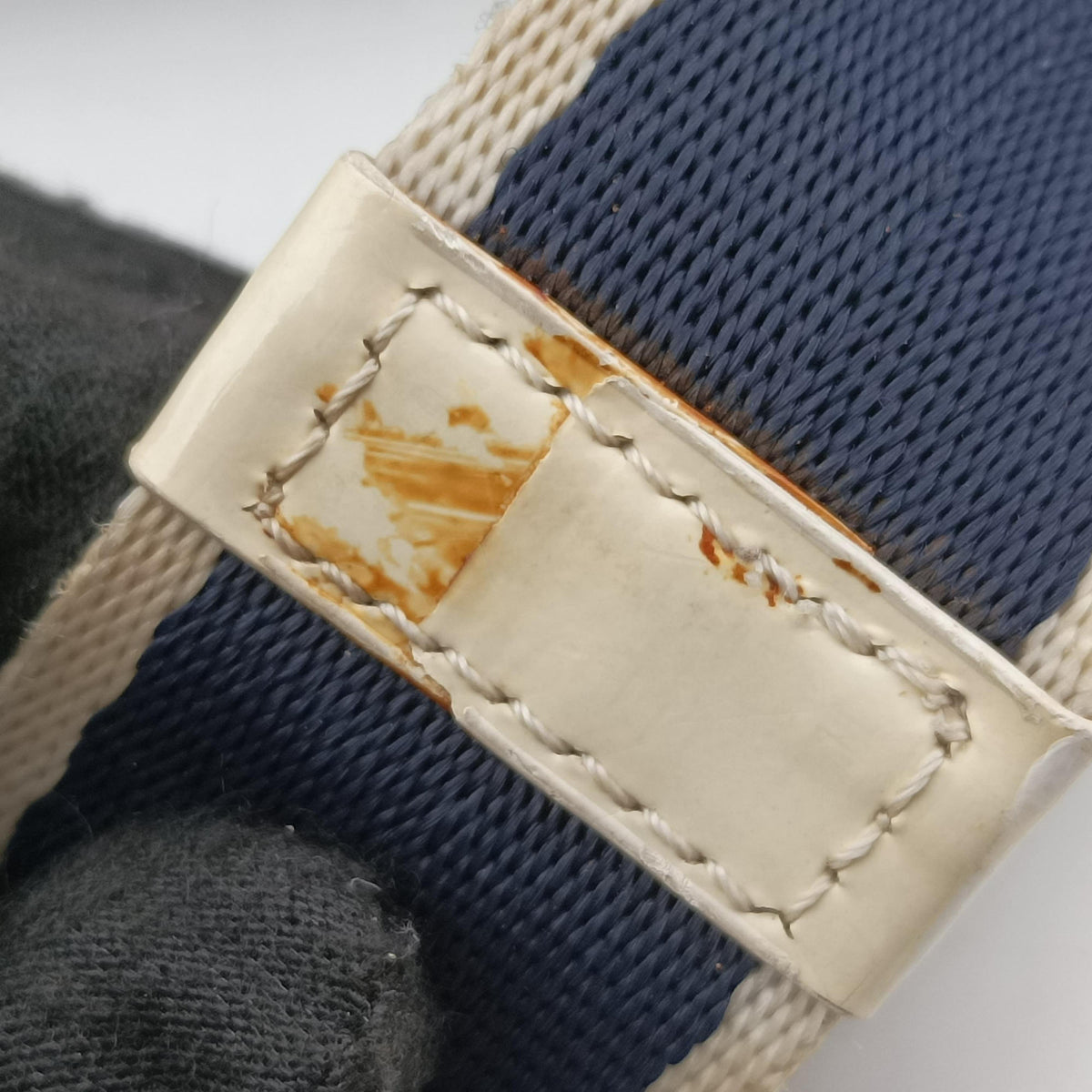 Pre-owned Christian Dior Trotter Blue Coated Canvas Leather  shoulderbag | stylenewstar