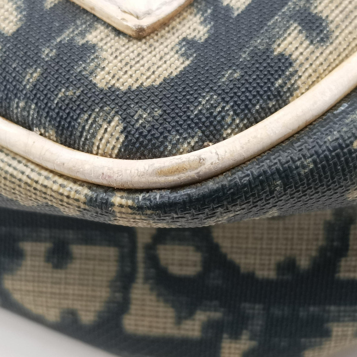 Pre-owned Christian Dior Trotter Blue Coated Canvas Leather  shoulderbag | stylenewstar