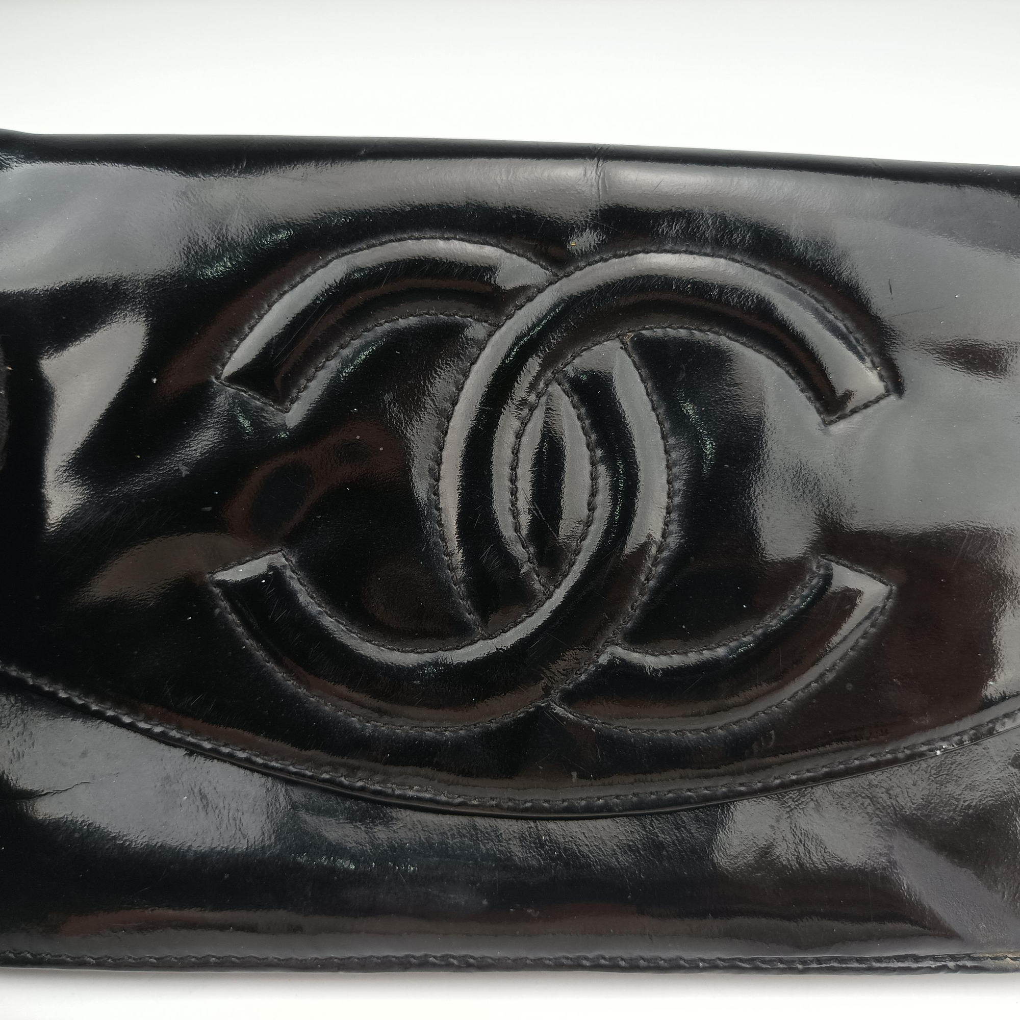 Pre-owned Chanel CocoMark Black Patent leather A05281 shoulderbag | stylenewstar