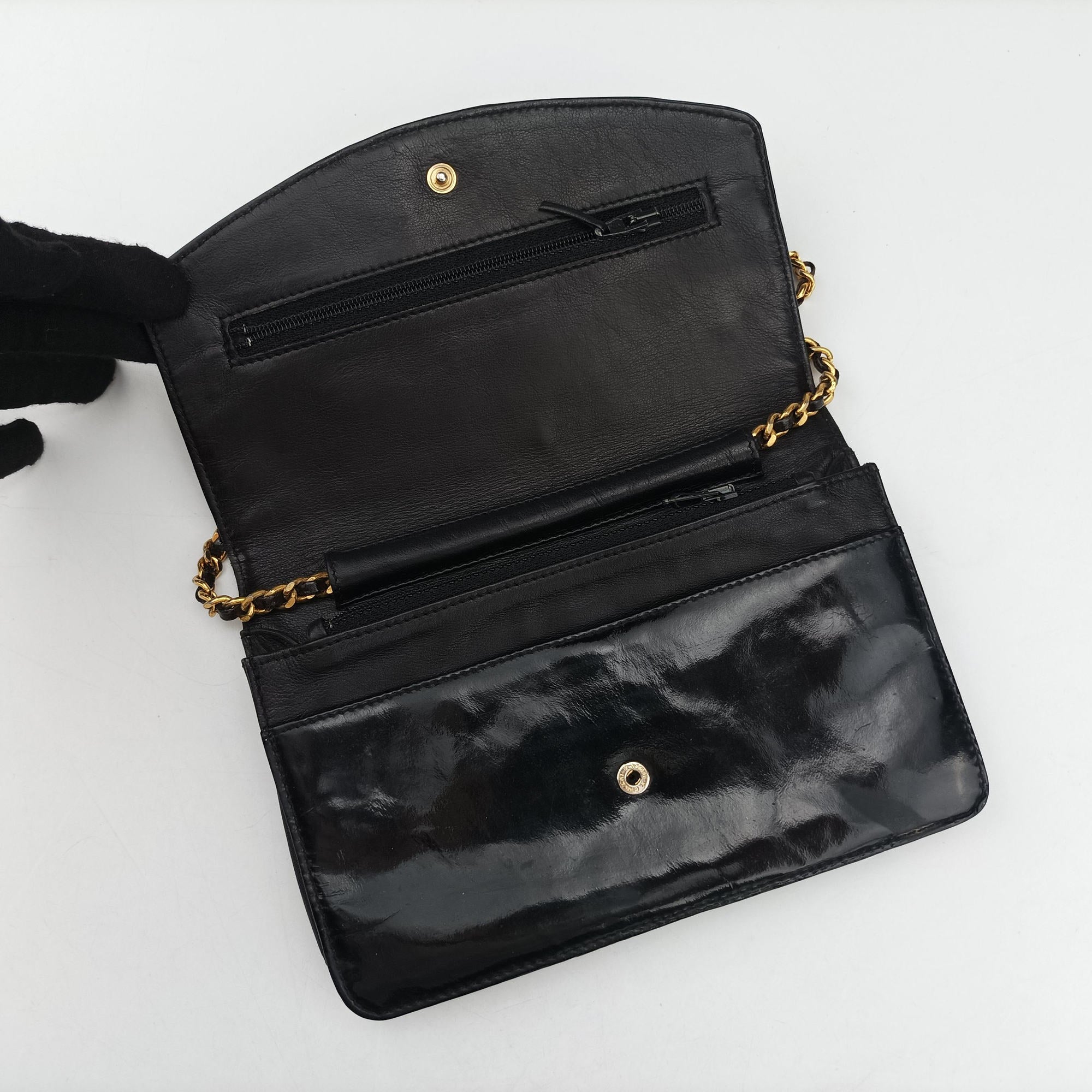 Pre-owned Chanel CocoMark Black Patent leather A05281 shoulderbag | stylenewstar
