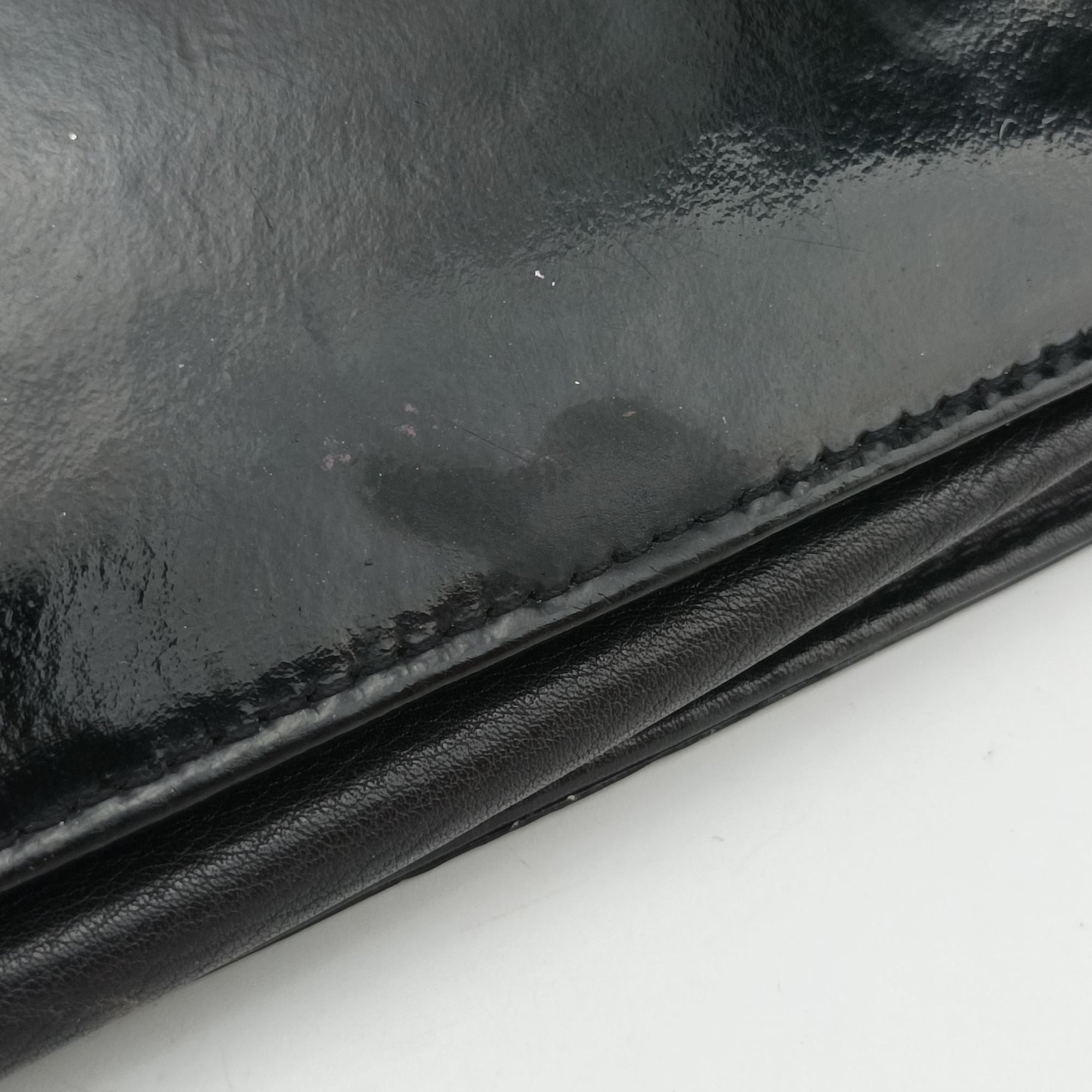 Pre-owned Chanel CocoMark Black Patent leather A05281 shoulderbag | stylenewstar