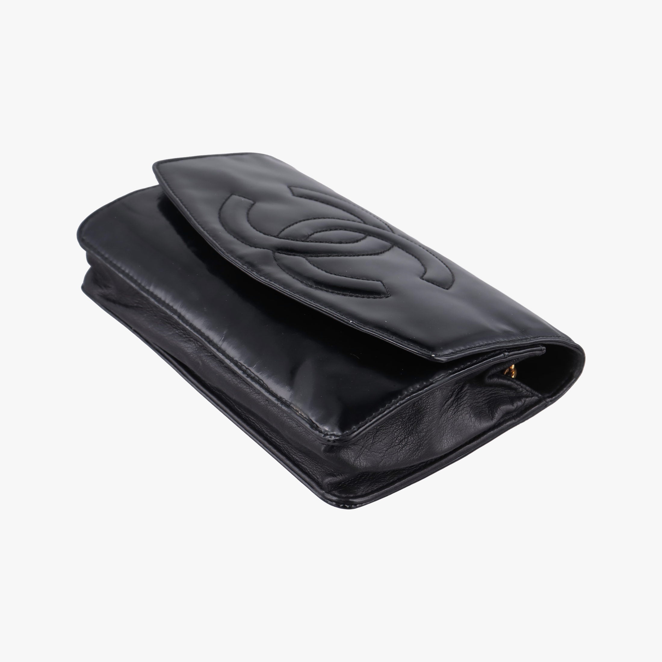 Pre-owned Chanel CocoMark Black Patent leather A05281 shoulderbag | stylenewstar